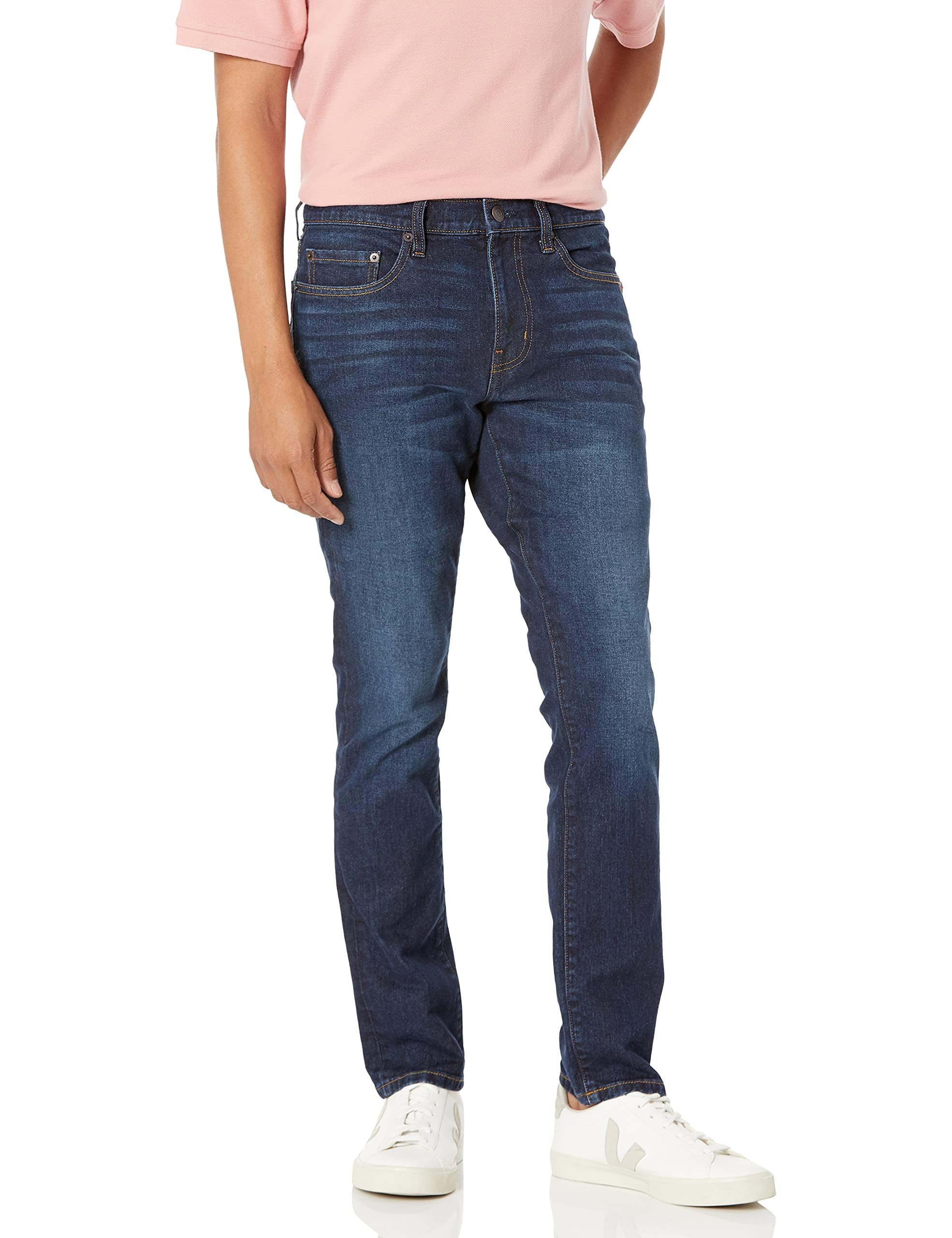 Amazon Essentials Men's Skinny-Fit Stretch Jean - Discontinued Colours, Indigo Wash, 32W / 32L