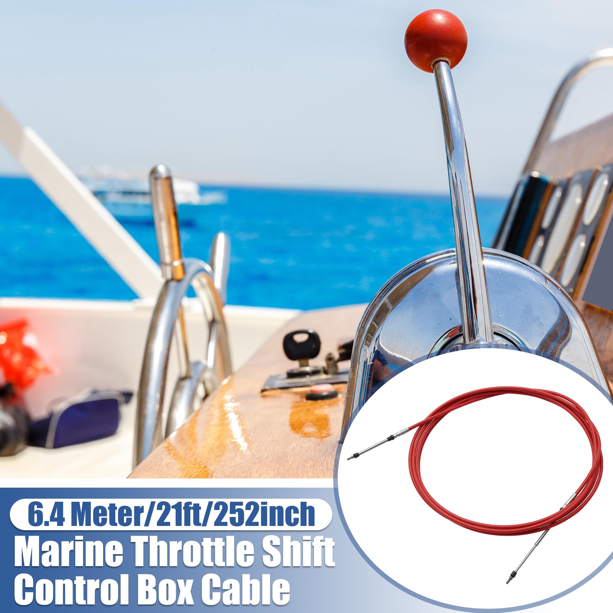 QUARKZMAN Marine Drosselklappensteuerkabel 2 STK Rot Für Außenbordmotoren
