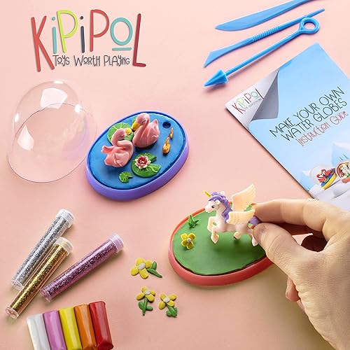 Miniatura 5 de Kit de fabricación de globos de nieve para niños, haz tus propios globos de nieve para niñas con 4 globos de nieve de bricolaje, 5 figuras, 20