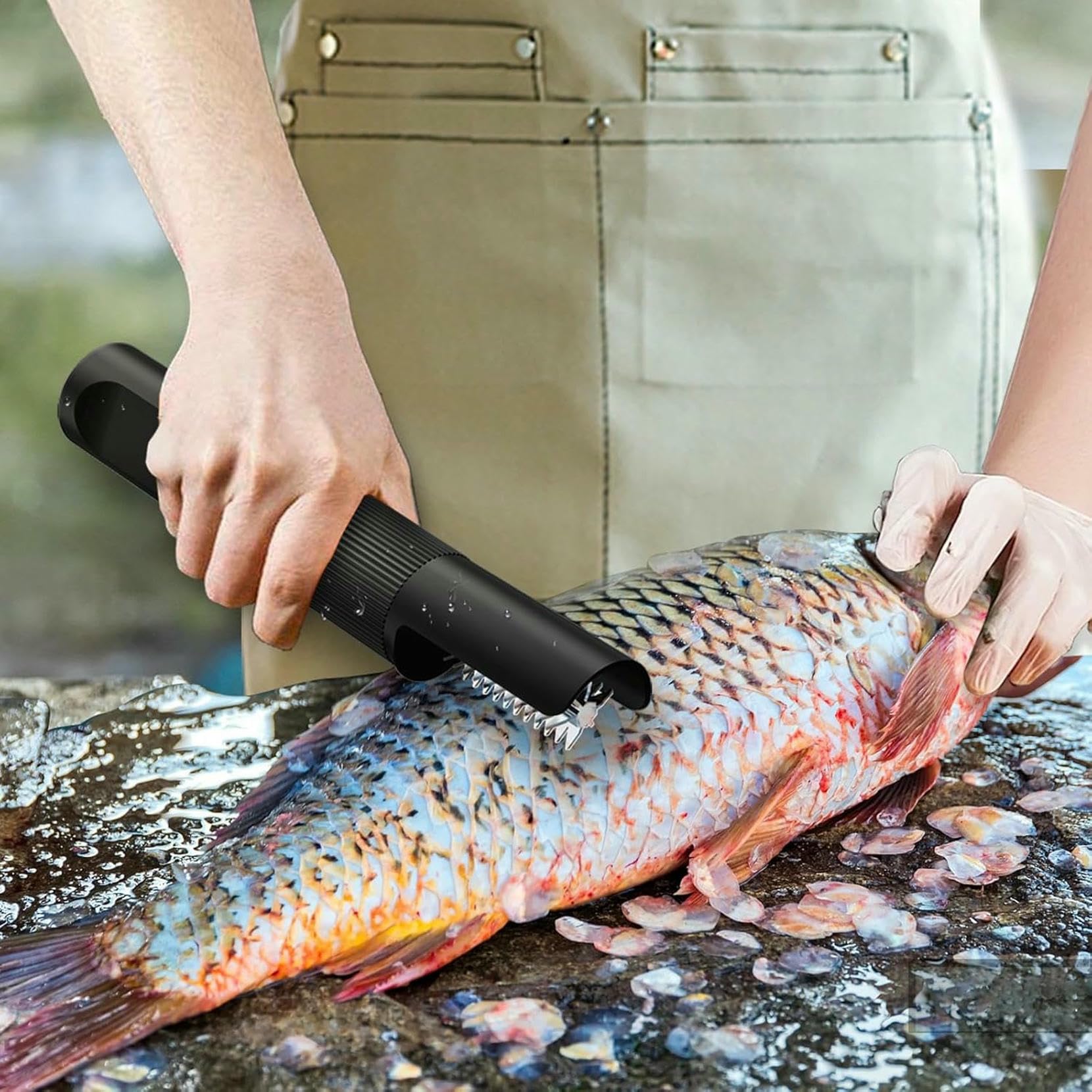 Potente Scalare di Pesce Elettrico ， Smelloler di Pesce Cordless Rimozione Facilmente Rimuovere Le Scalette di Pesce Senza Confusione O Pasticcio per Chef E Cuochi per La Casa