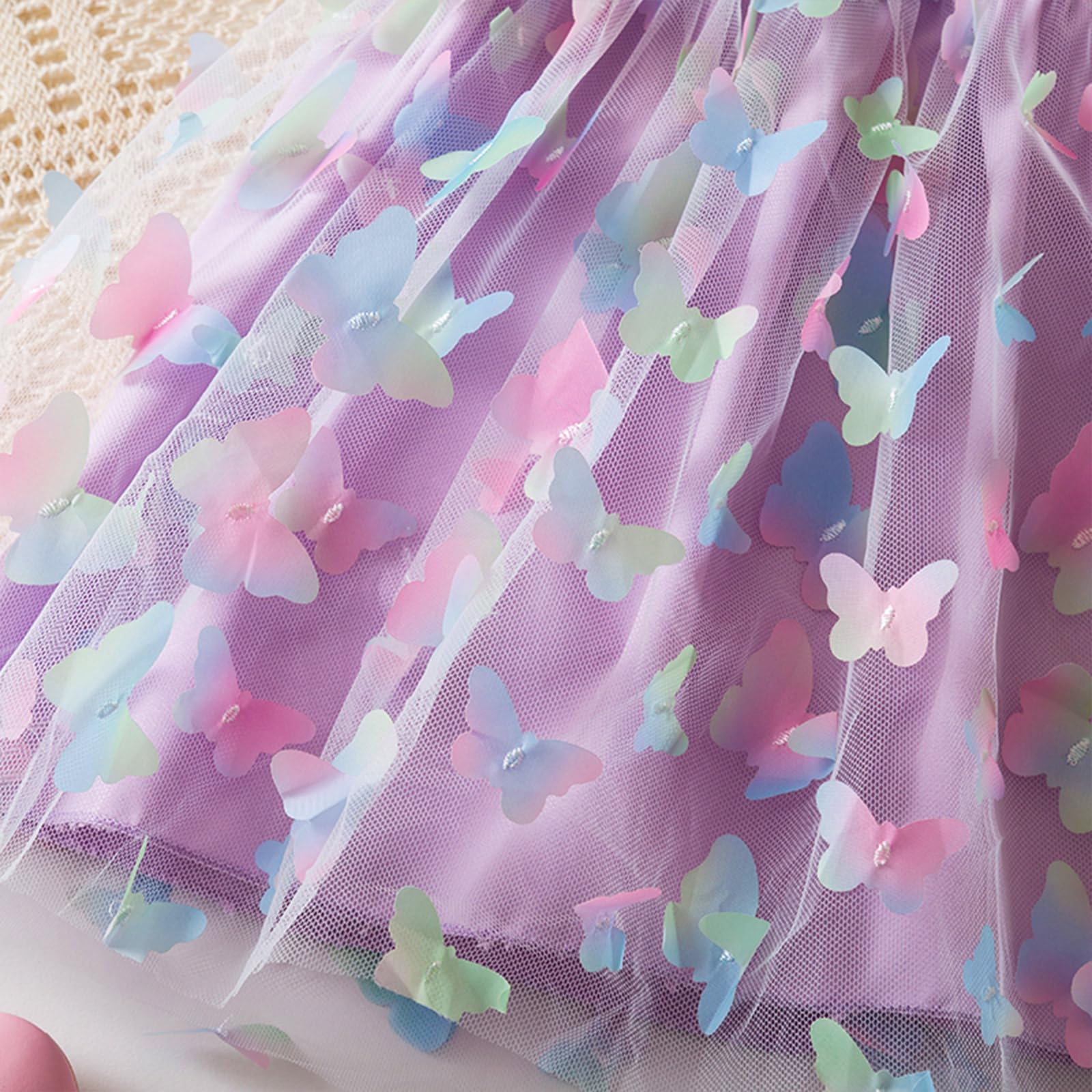 DivingBirds Vestido de niña para bebé, vestido de tul con mariposa, sin mangas, verano, boda, cumpleaños, fiesta festiva, flores, vestidos para niñas de 6 meses a 5 años