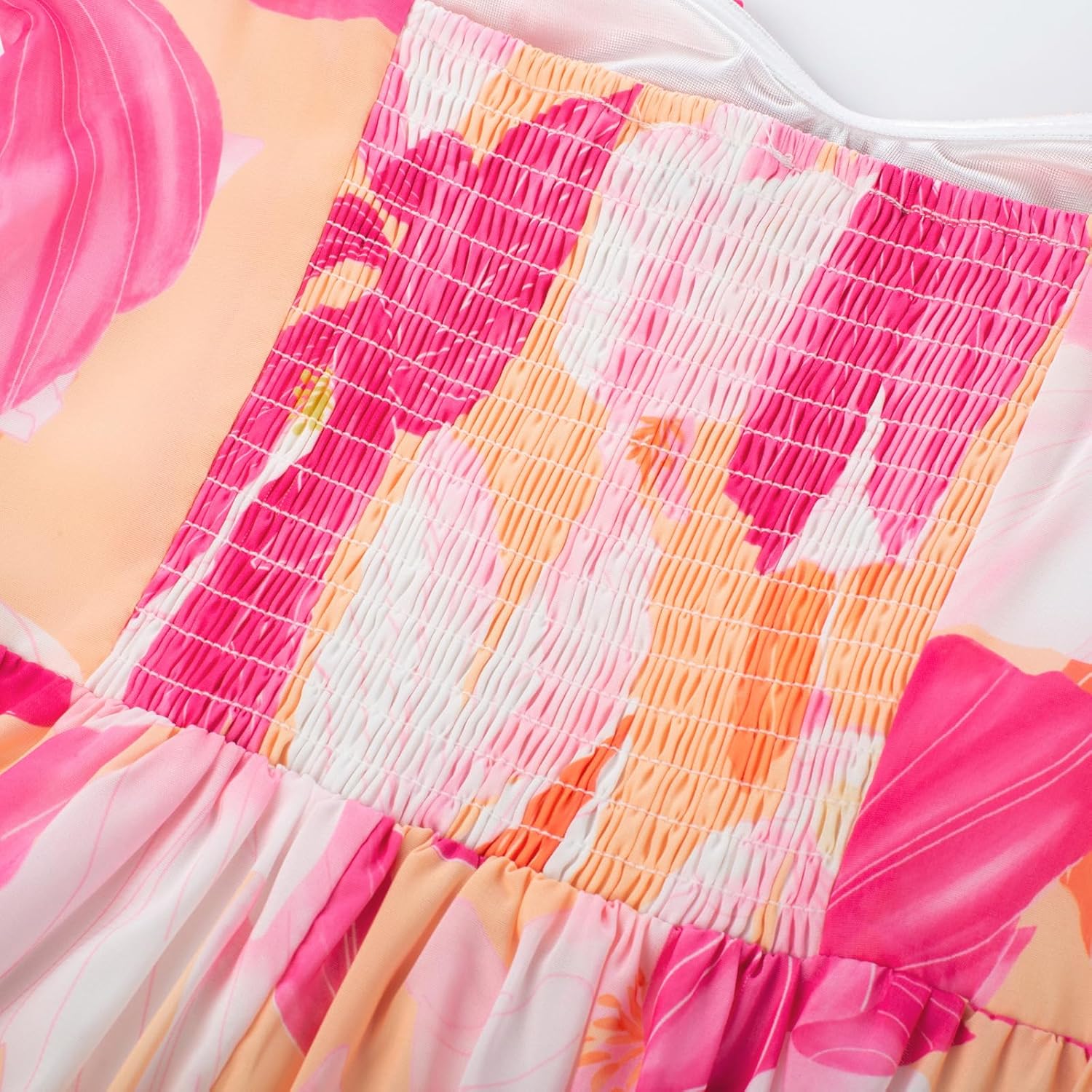 GRACE KARIN 2026 Women's Summer Floral Print Flowy A Line Maxi Dresses Sleeveless Smocked Off Shoulder Dress - Image 5