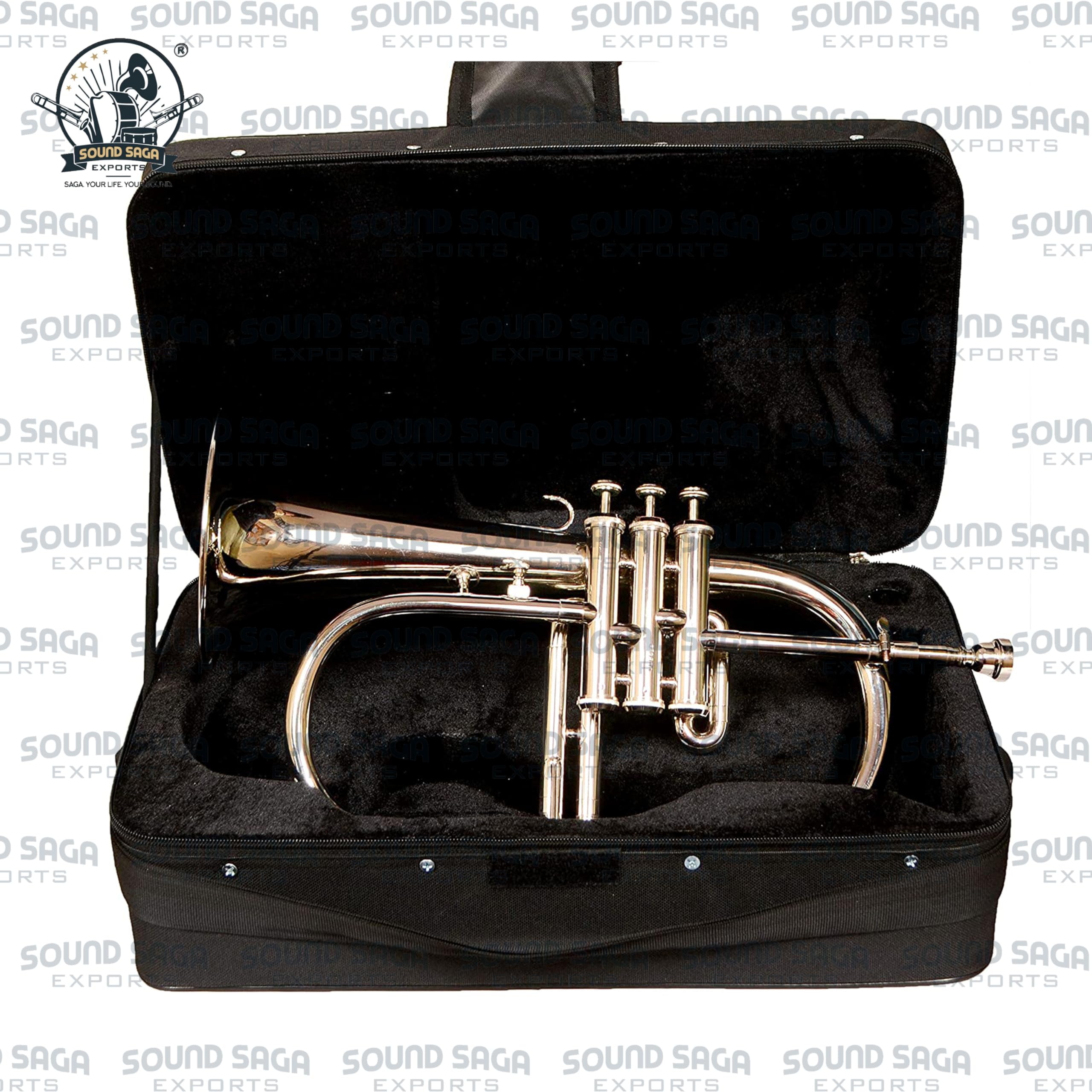 Bb - Bocina de latón de 3 válvulas | Acabado de latón de precisión | Bocina de latón para estudiantes e intermedios para banda escolar, conjunto de jazz, orquesta y concierto | Boquilla y funda rígida