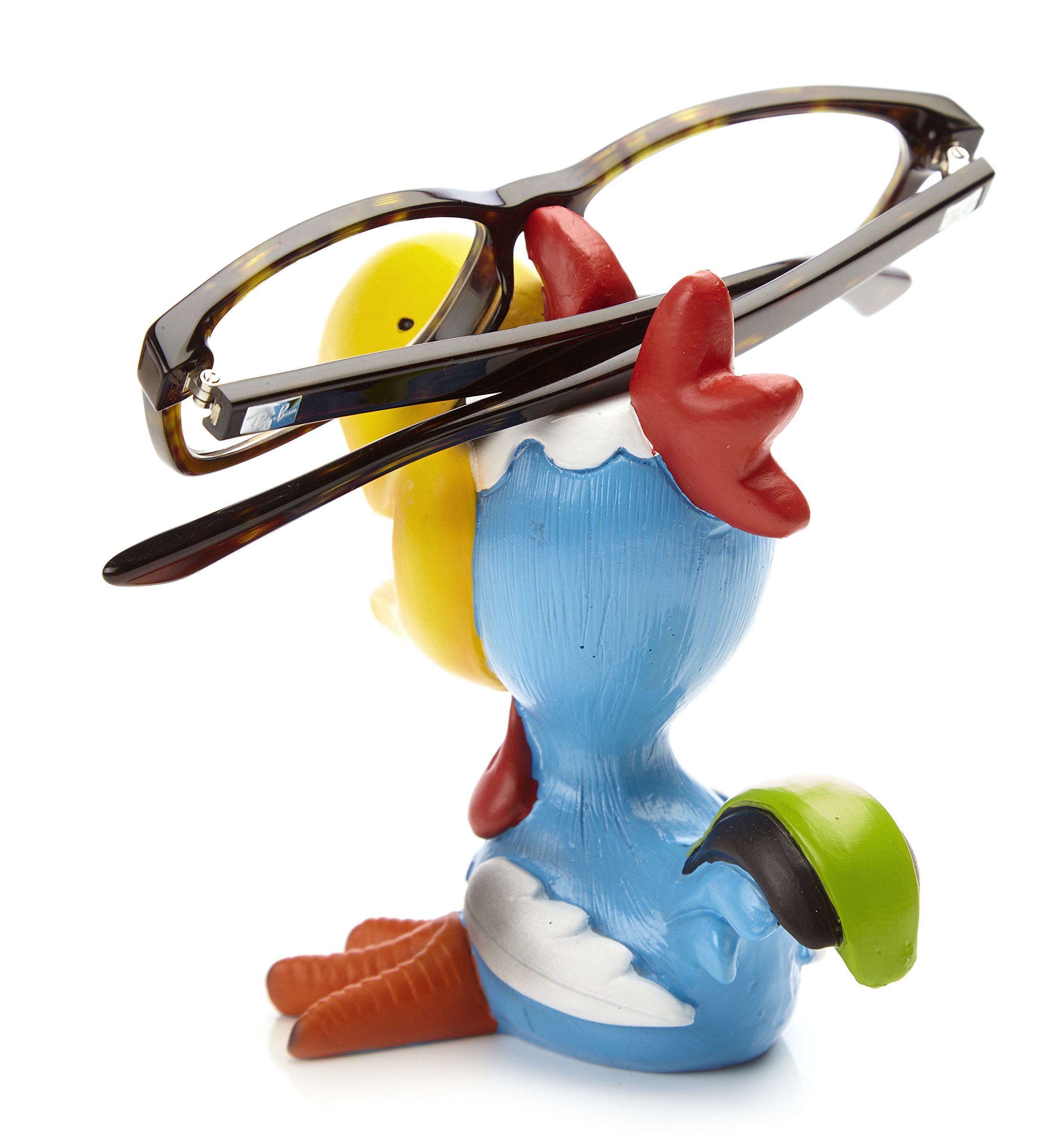 by-Bers glasses holder, bird design, really funny hand painted bird figurine, polyresin, gift for children and adults HahnBlau - Image 2