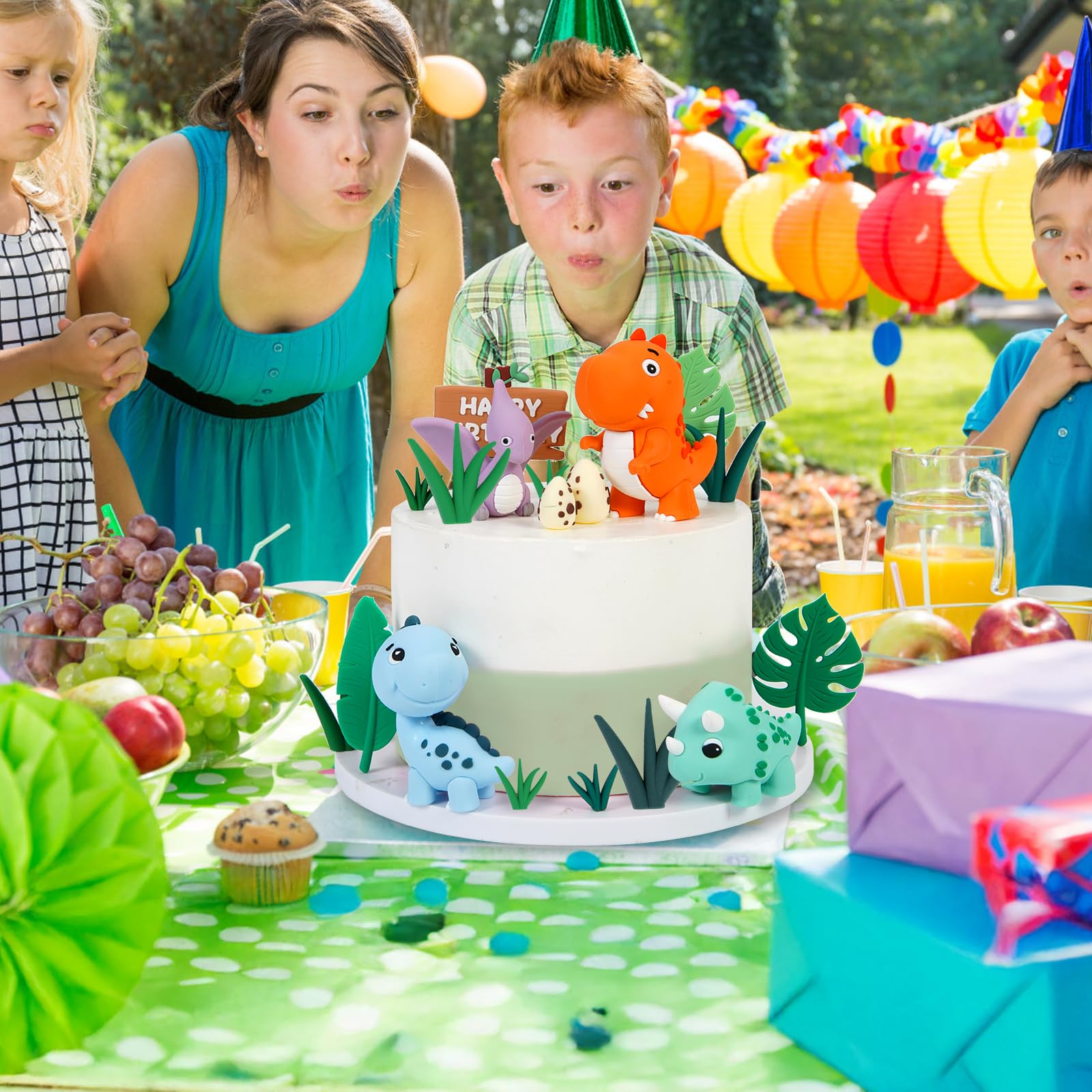 Topper per torta di dinosauro 3D, decorazioni per torte di dinosauro, disegni di fogli di zucchero, carta commestibile - Italia