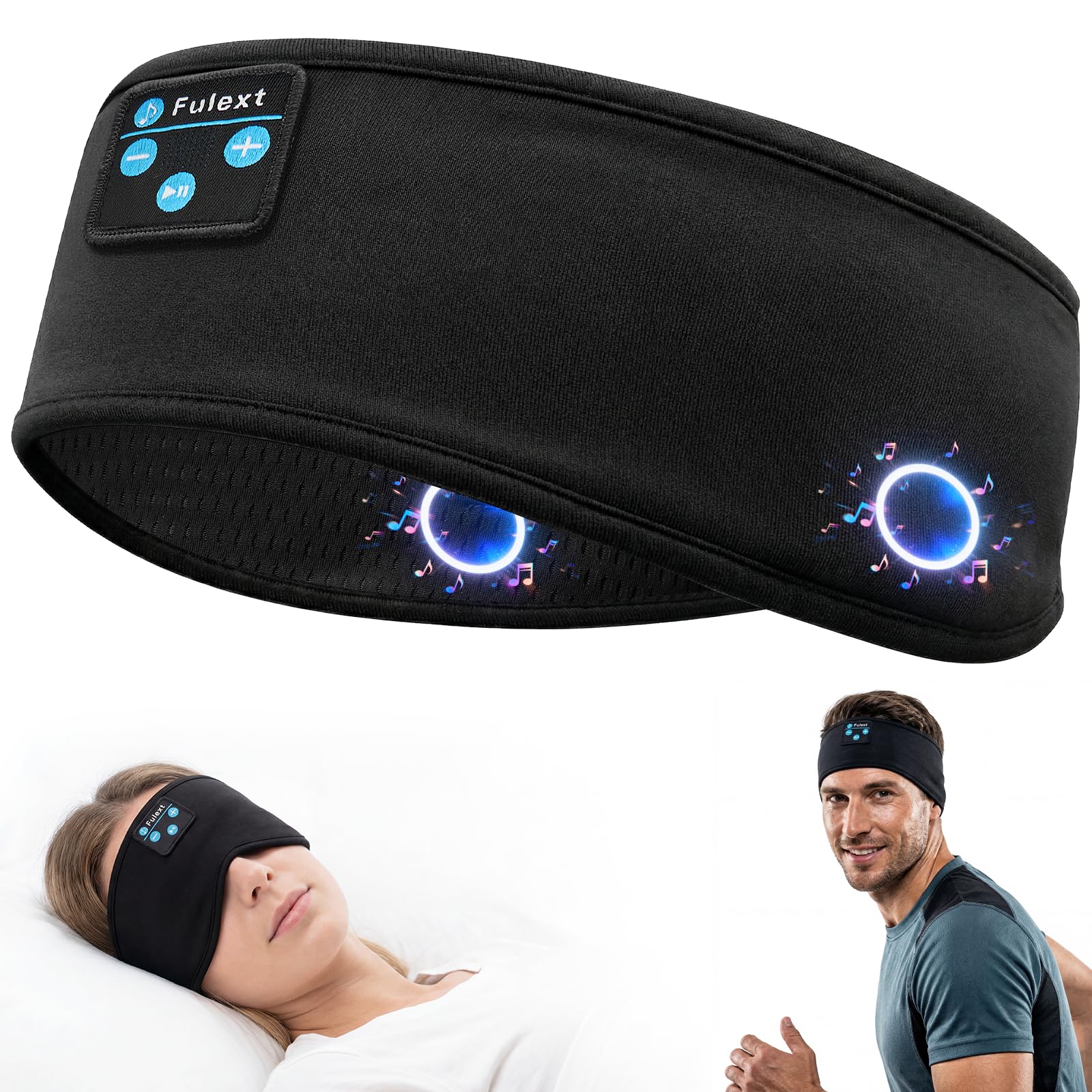 Sleep Headphones Bluetooth 5.4 Headband, Wireless Sleep Headphones with Ultra-Thin HD Stereo Speakers for Side Sleepers, Sweatproof Sports Headband for Workout Yoga Running Cool Gadget Unique Gifts-image-23