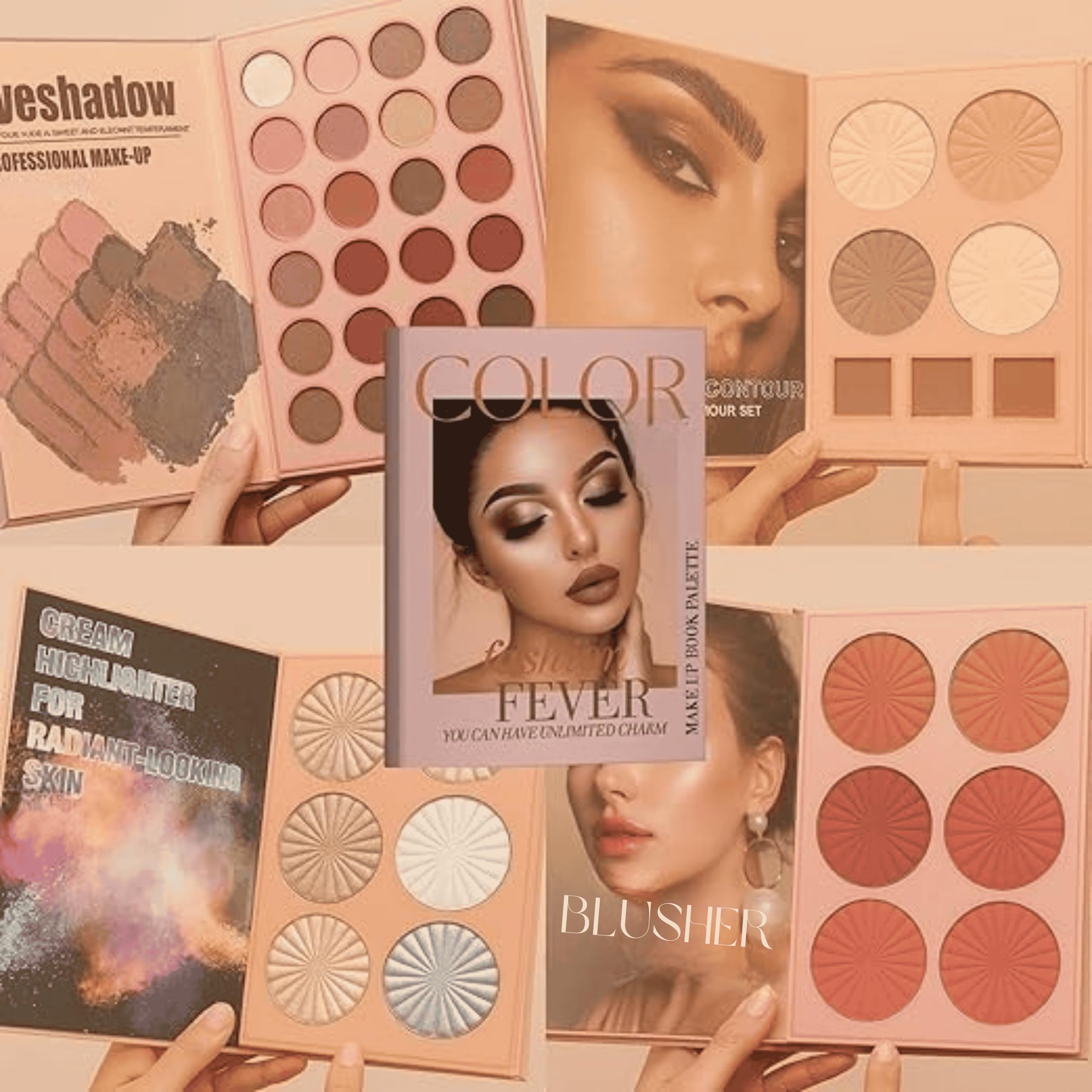 All-in-One Makeup Book Palette for Women – Eyeshadow | Highlighter | Blusher | Contour | Bronzer – Professional Cosmetic Kit for Everyday Glam & Travel-image-22