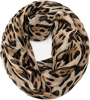 Gloop Women's Scarf Light Loop Tube Scarf Various Colours Scarf with Leo Pattern