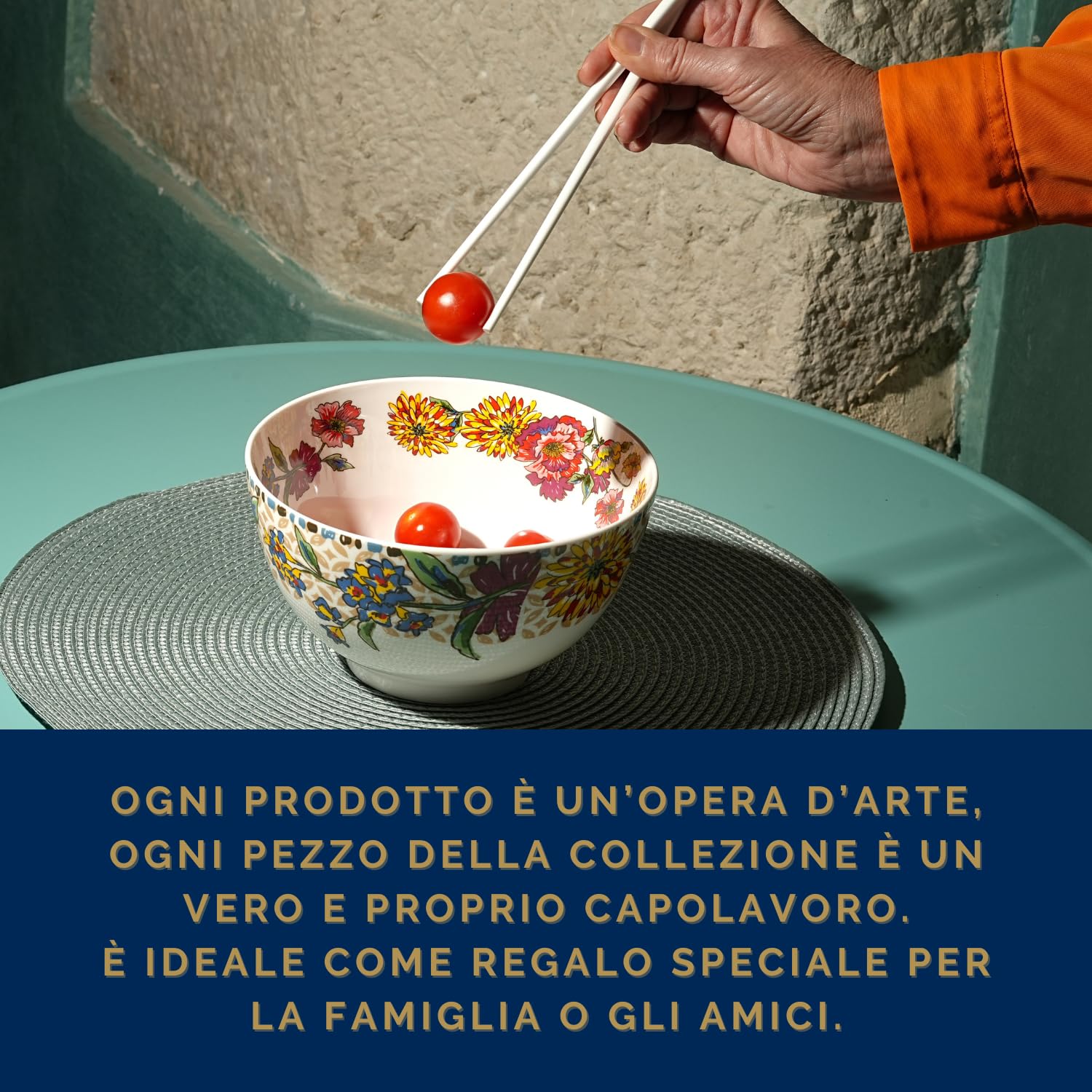 Insalatiera Porcellana Japan Birds Servizio Elegante e Raffinato Uccelli Giapponesi Adatto a Lavastoviglie Forno e Microonde (23 x 9 cm)