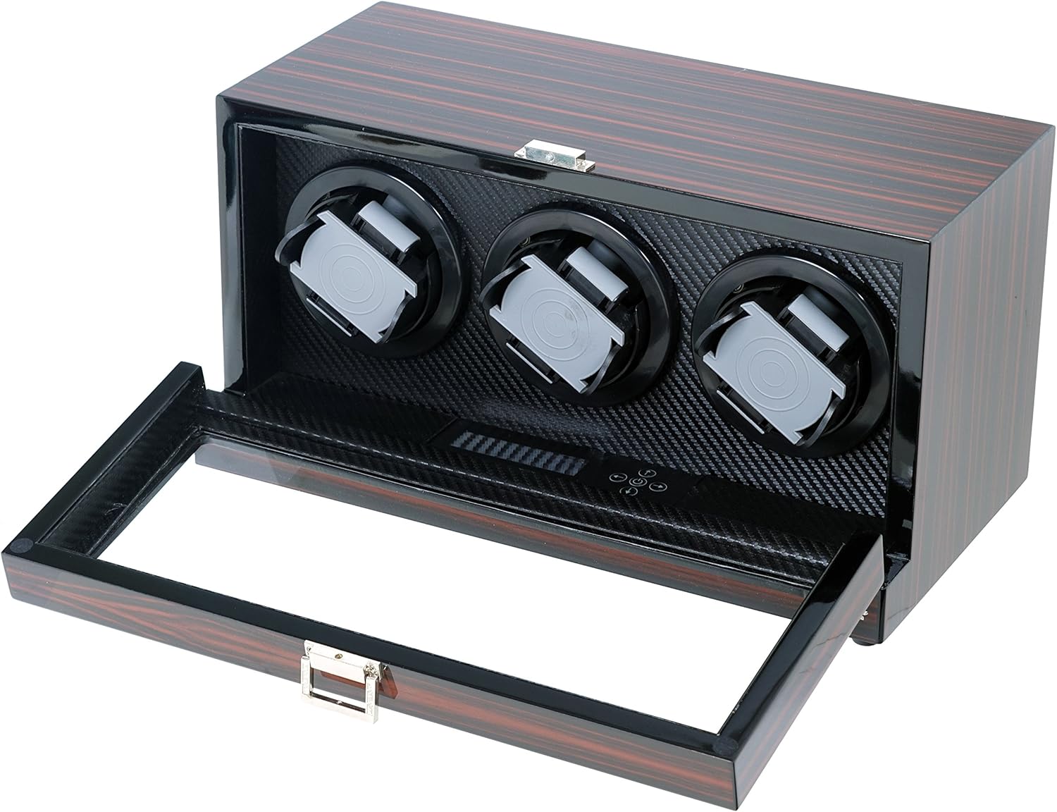 Belocia Hand Polished Ebony Triple Watch Winder W/Japanese