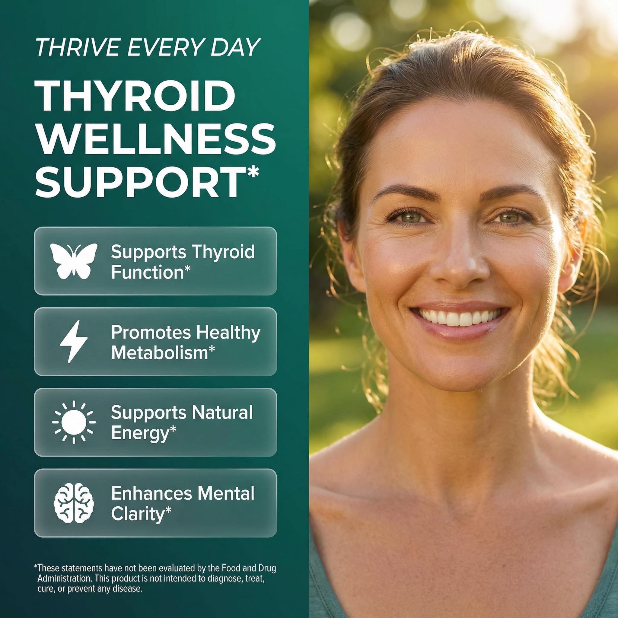 ThyroBloom Thyroid Support for Women Liquid Drops Iodine L-Tyrosine Selenium Copper Ashwagandha Zinc Kelp Bladderwrack Schisandra Guggul Turmeric Vitamin A D3 B12 Folate Supplement by Clean Nutra 4oz — Amazon image 2