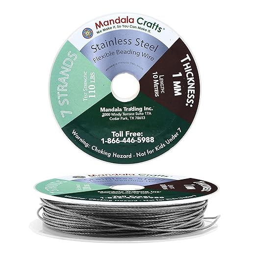 Mandala Crafts Stainless Steel Tiger Tail Beading Wire