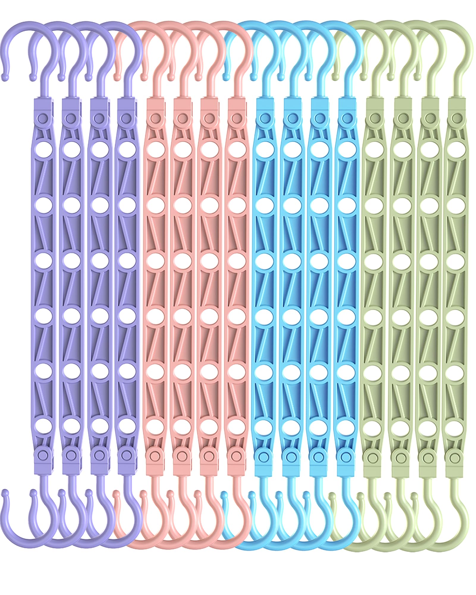 Space Saving Hangers for 96 Clothes, Reinforced Collapsible Hangers with 360° Swivel Hook, Hanger Hooks Space Saver for Closet Organizers and Storage, Dorm Room Essentials, Fully Assembled, Colorful