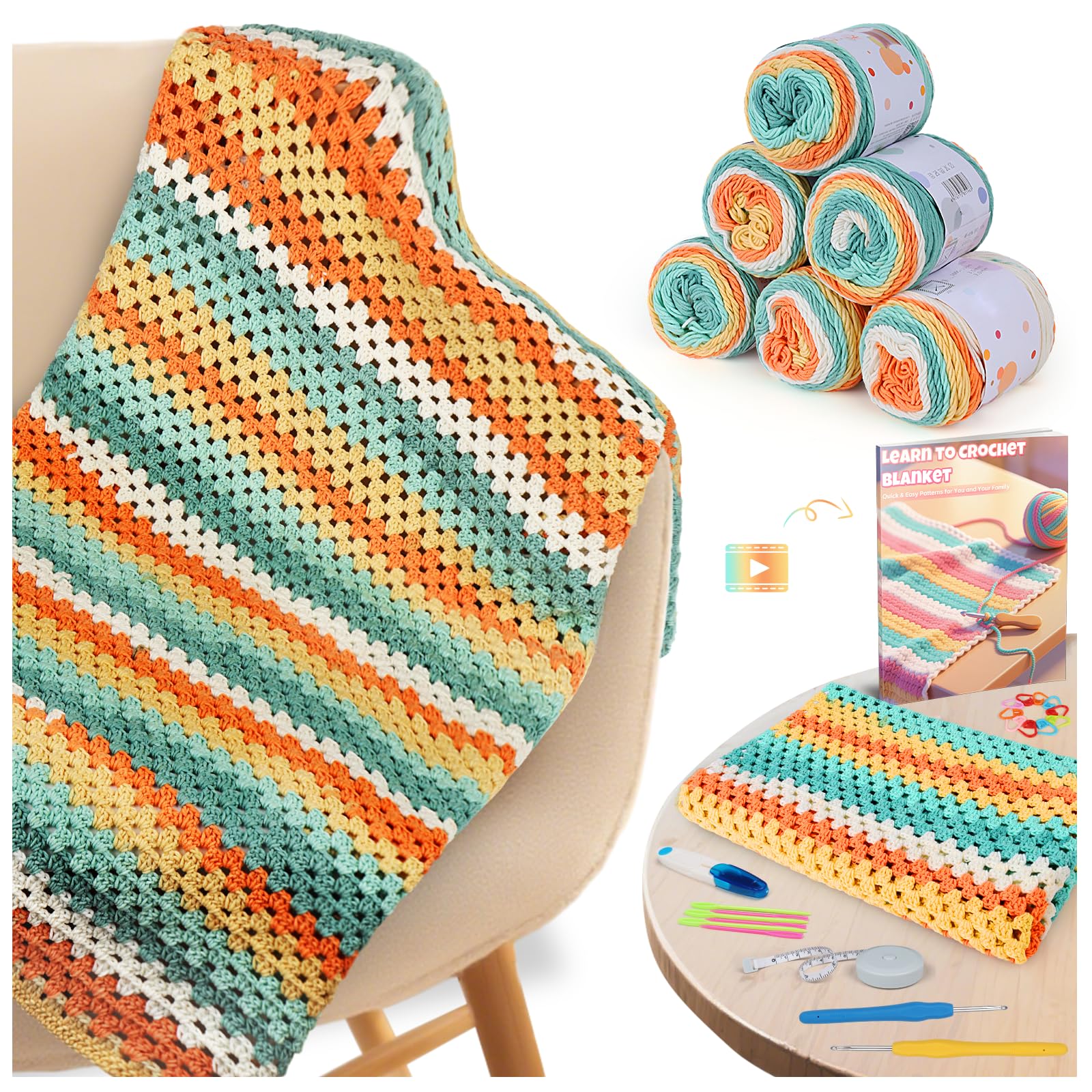 Aeelike Crochet Blanket Kit - crochet kits | Mubboo