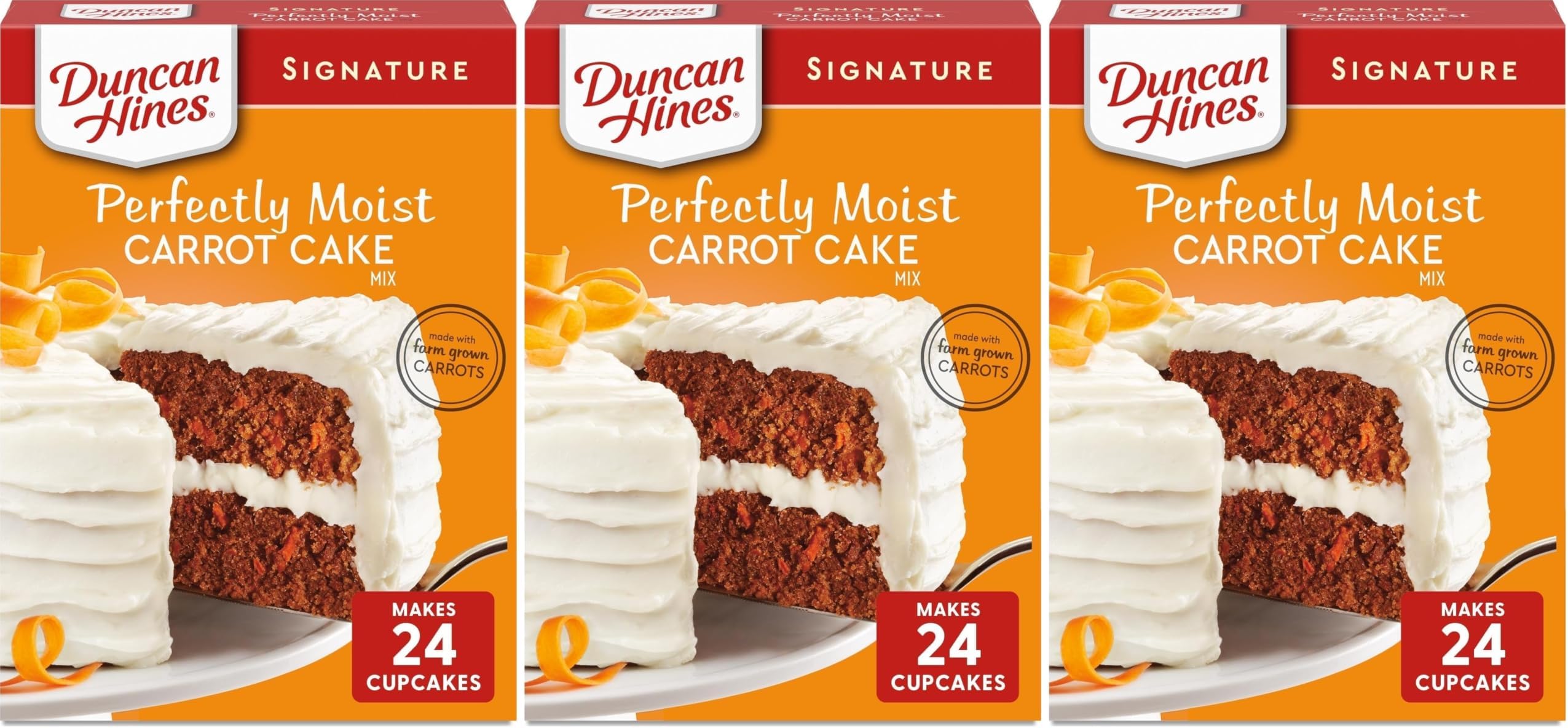 Duncan Hines Signature Perfectly Moist Carrot Cake Mix (Pack of 3)