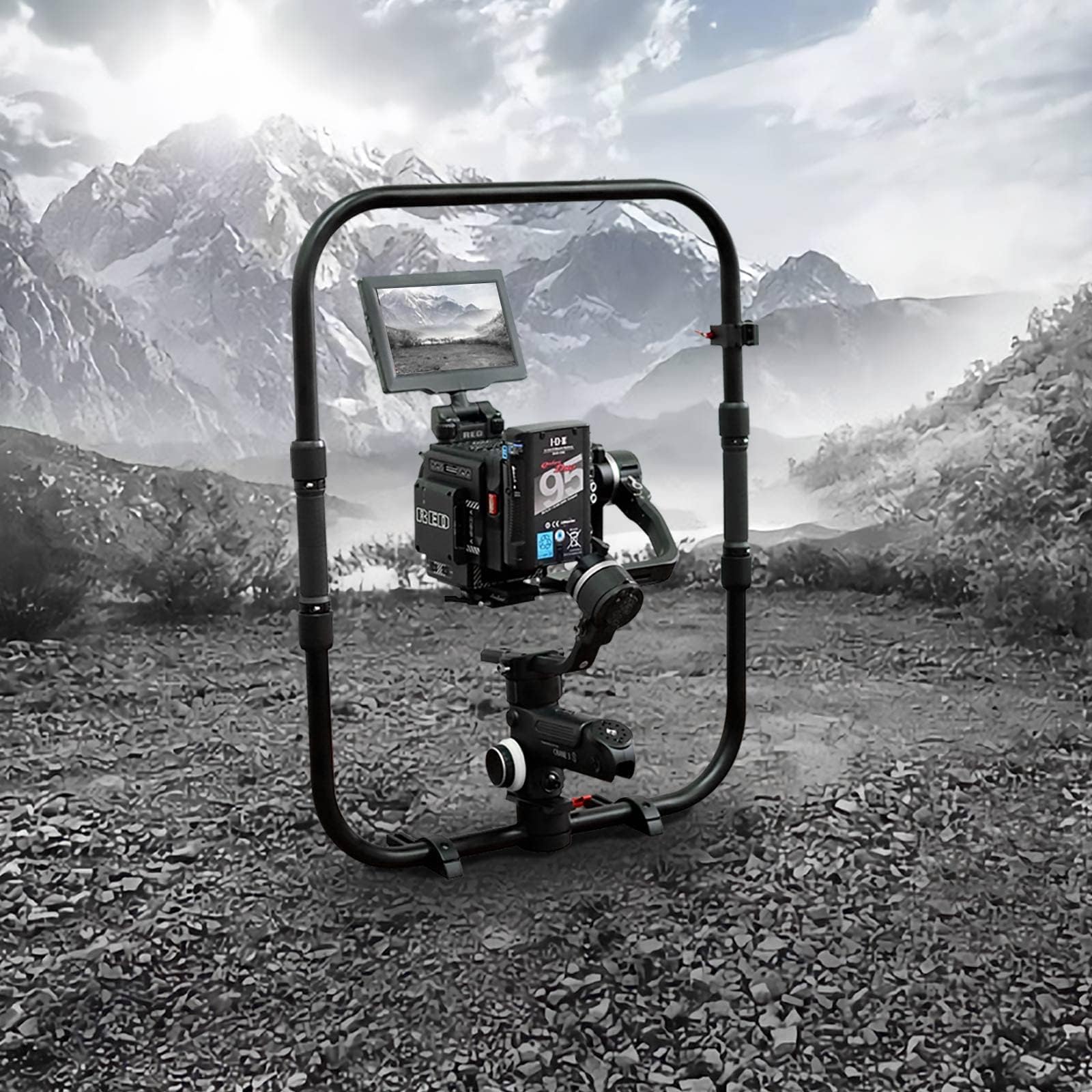 DF DIGITALFOTO MAGIC RING Combo - Professional Handheld Gimbal Ring for Zhiyun CRANE 3S RS2 RS3 RS3PROand More - with ARRI Rosette Adapter and Three Quick Release Plate.