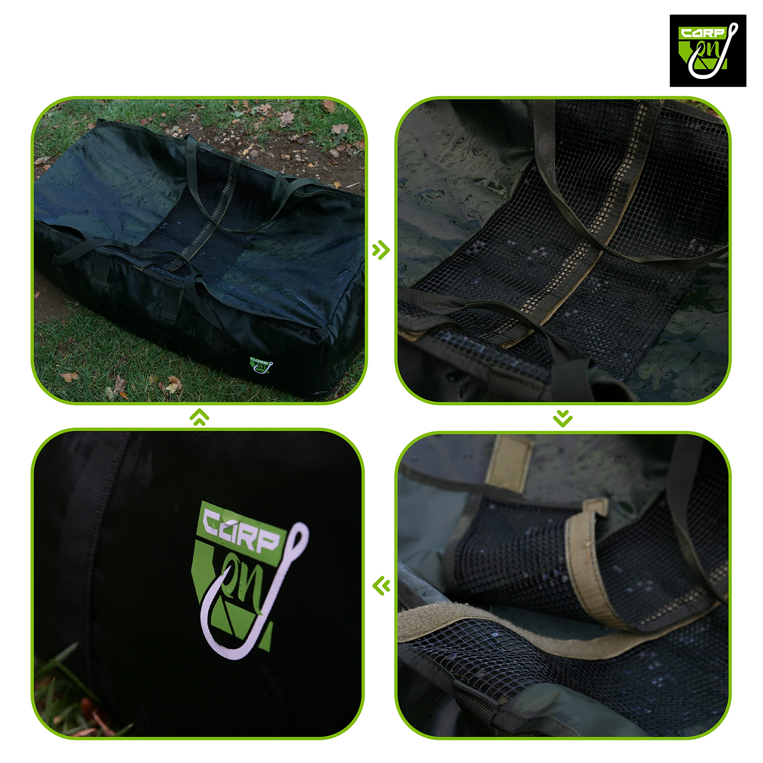 Cuna de carpa de lujo para nivel del suelo, resistente y fácil de limpiar, colchón de 4 cm (dimensiones 90x40x20 cm) y correas de transporte [27-00058]