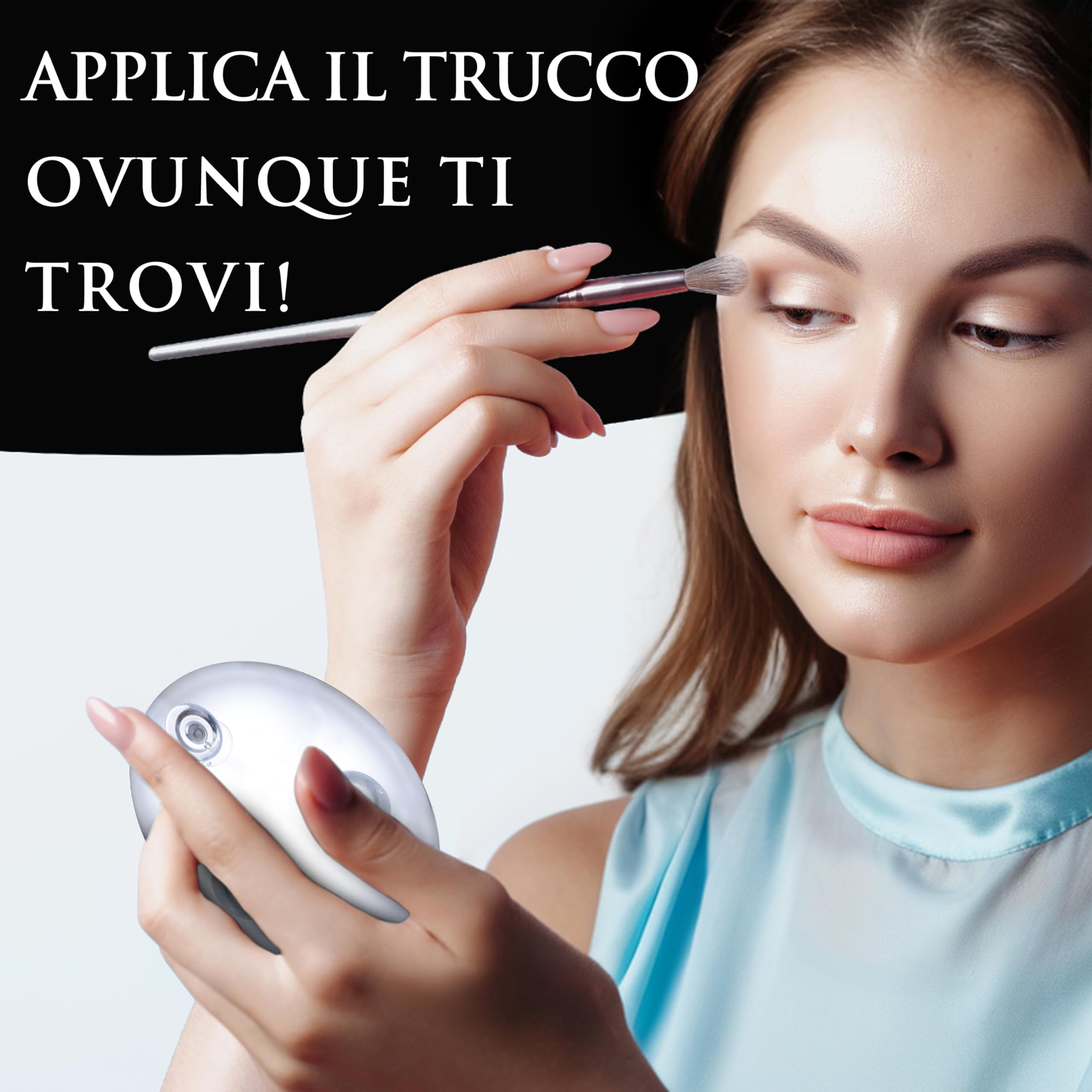 Mirrorvana Specchio ingranditore 30X per trucco - specchio ingrandente rotondo e portatile con tripla ventosa per truccarsi e per epilazione precisa, magnifying mirror - 15 cm (Cromo)
