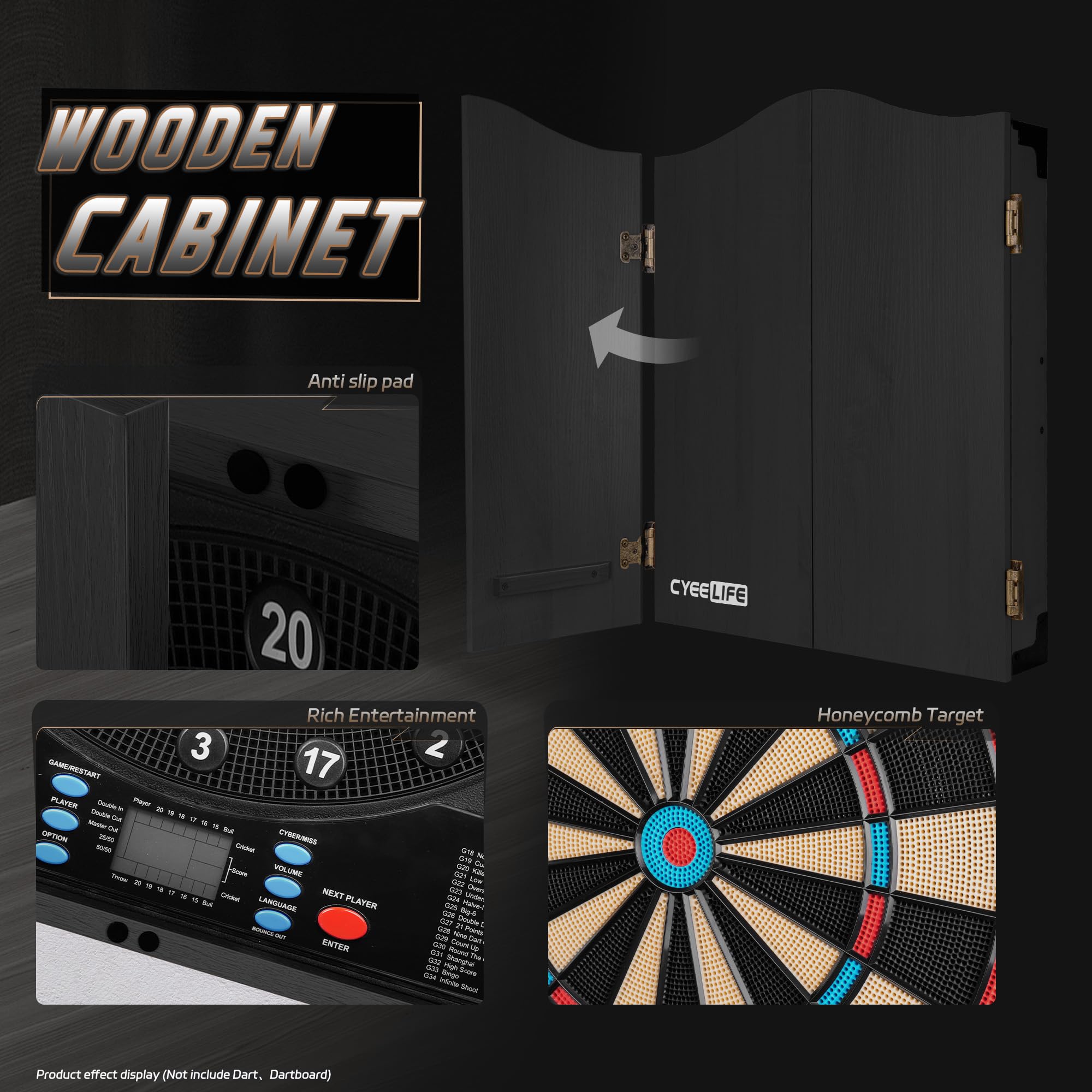 CyeeLife Diana eléctrica con Dardos de Punta con 65 variaciones para 1-8 Jugadores