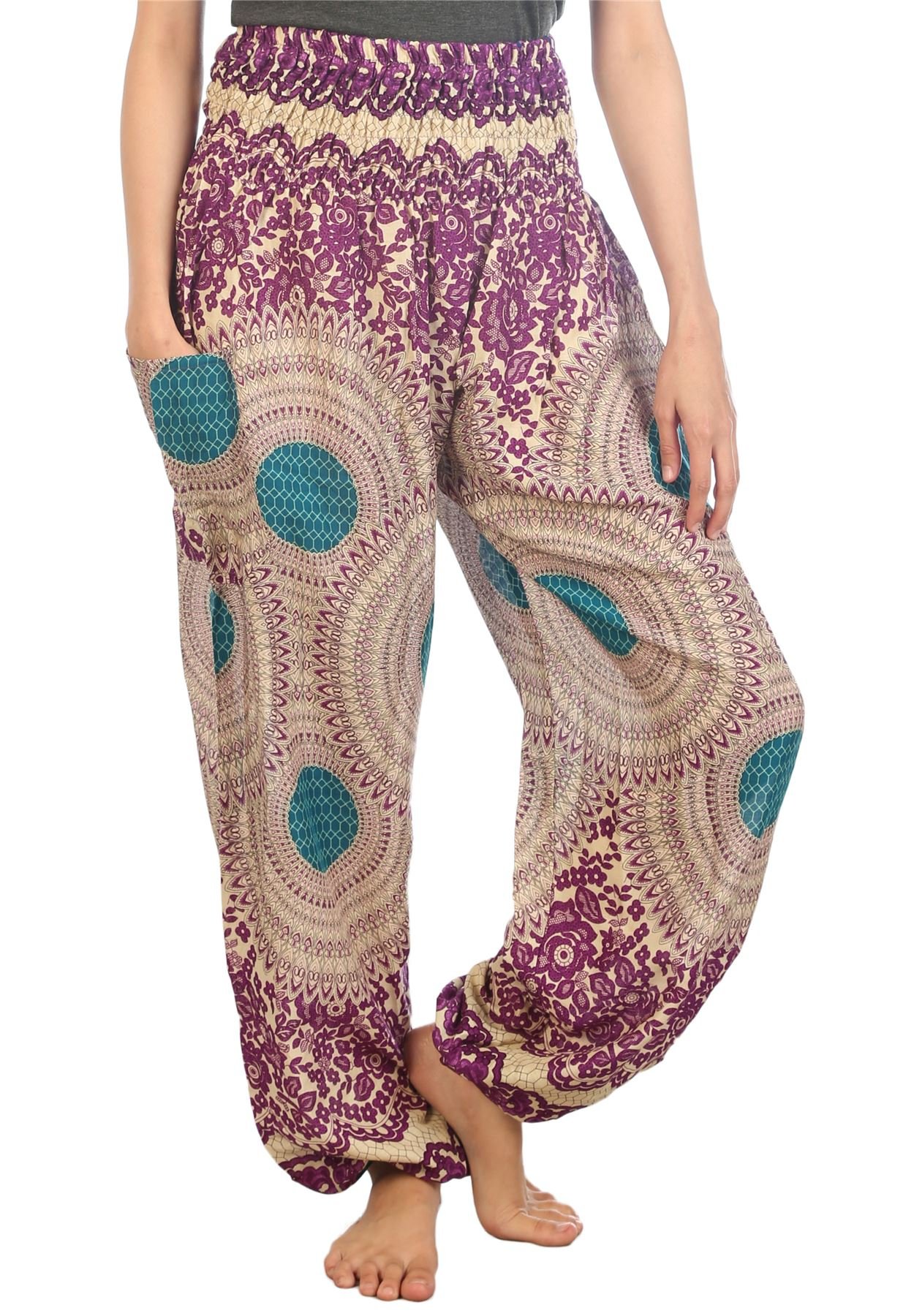 Lofbaz Harem Pants for Women Yoga Boho Hippie Clothing Womens Palazzo Bohemian Pajama Trousers Beach Indian Gypsy Genie Clothes — view 95