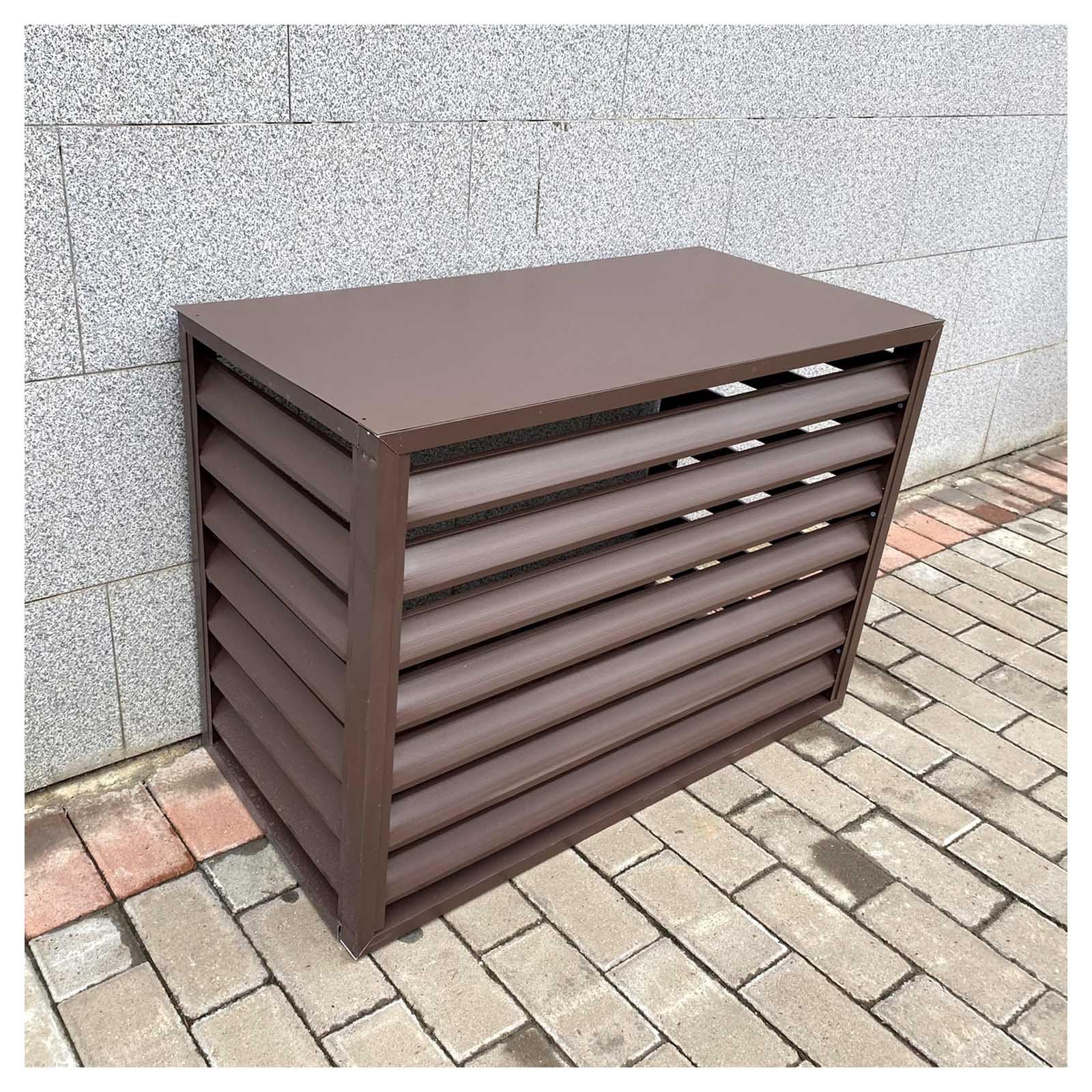 AYCDL Outdoor Air Conditioner Cover - Durable Aluminum Fence Screen Rack for Garden Patio Protection,Brown-100x50x70cm