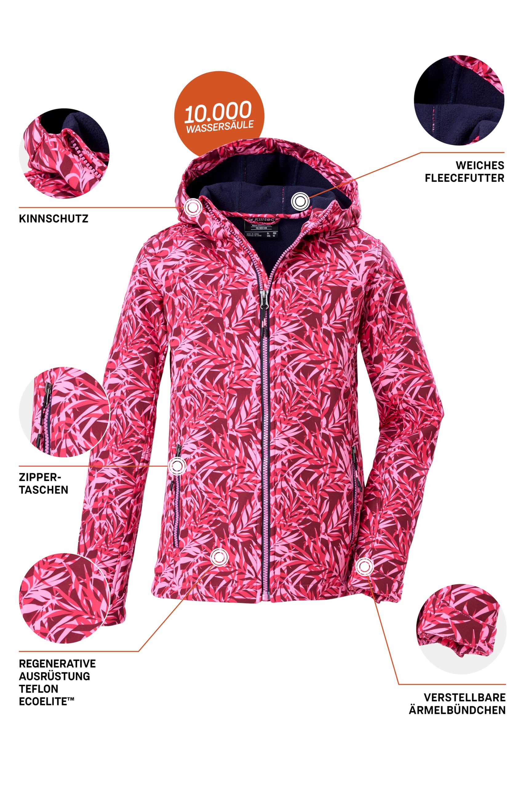 killtec Mädchen Softshelljacke mit Kapuze