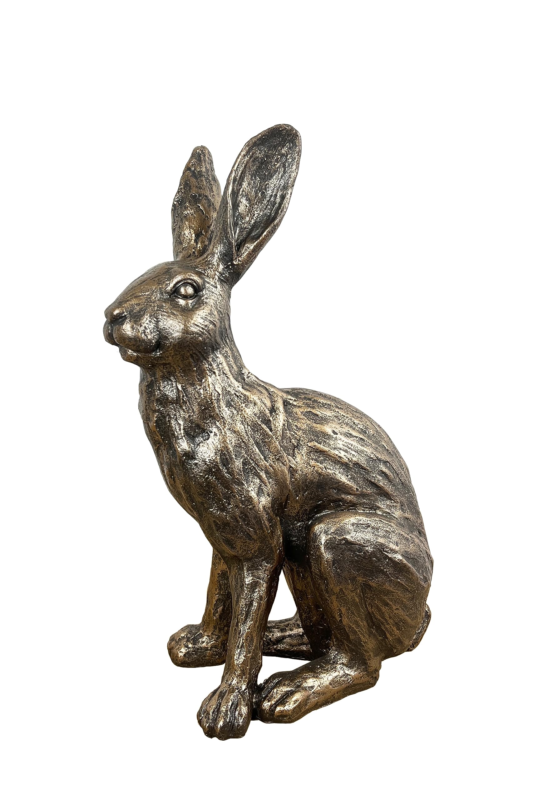 Alfie Francis 37.7cm Tall Large Bronze Hare Ornament Sculpture Statue Home Decoration Gift Rabbit Animal