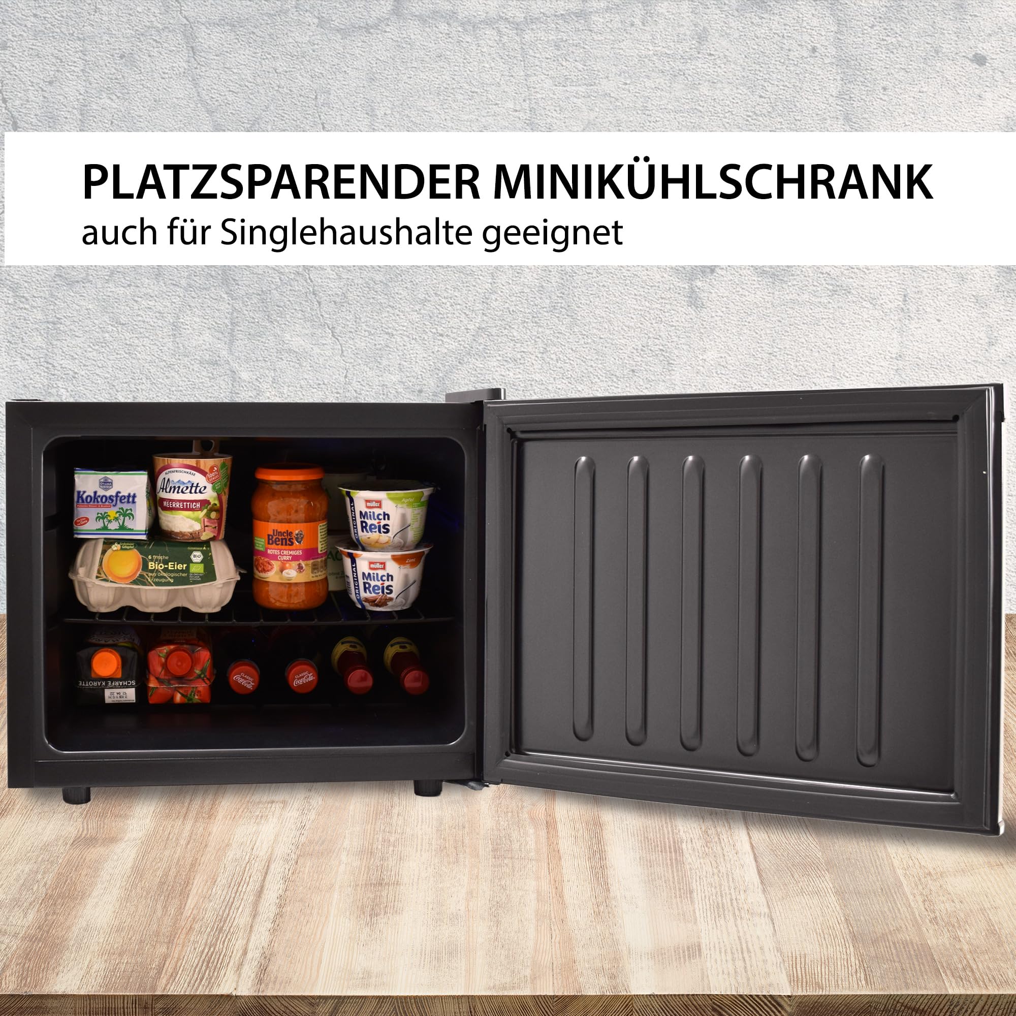 Syntrox 35 Liter Hotelkühlschrank Bunda Minibar & Minikühlschrank Geräuscharm, Vibrationsfrei, 70/130 Watt, schwarz, Automatische Abtaufunktion, Höhenverstellbarer Einschub