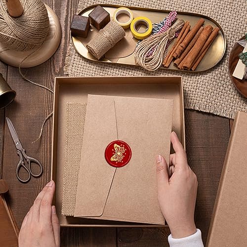 Miniatura 3 de CRASPIRE Sello de cera de mariposa extraíble de latón con mango de madera retro para sobres, invitaciones, boda, cumpleaños, fiesta de vino, tarjeta