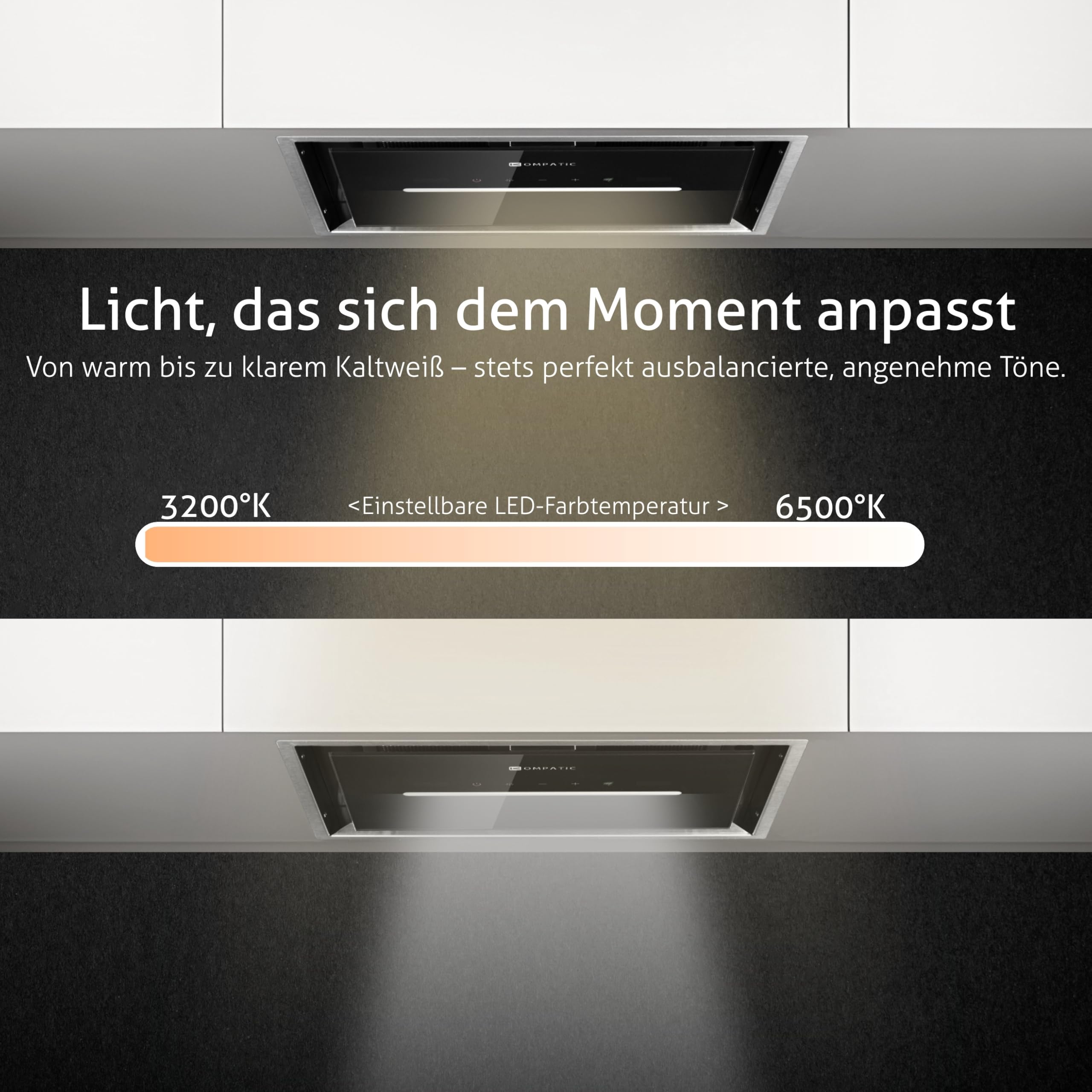 HANA 40 KPHN40BIS Einbau Dunstabzugshaube, A++, 40 cm, 450 m³/h, Gestensteuerung, Touch, Fernbedienung, Dimmbare LED, 3 Geschwindigkeiten + Boost
