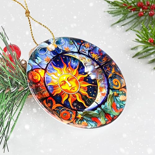 Miniatura 6 de Decoración de sol y luna, adornos de Navidad de sol y luna de Jocidea para árbol de Navidad, decoración de Navidad de sol y luna, regalos de sol y