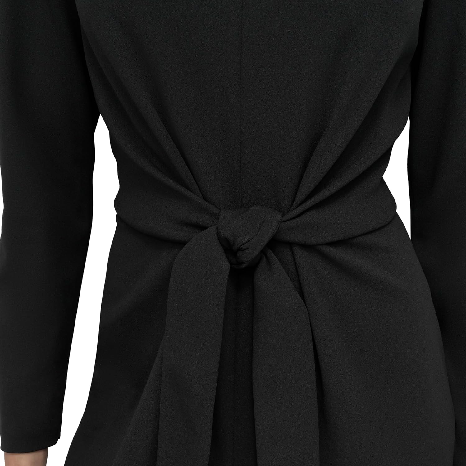 DKNY womens Long Sleeve V-neck Tie Front Detail Straight Leg Jumpsuit - Image 5