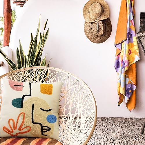Miniatura 6 de Merrycolor Fundas de almohada bohemias con textura de mediados de siglo, modernas, abstractas, bohemias, estéticas, decorativas, para sofá, cama,