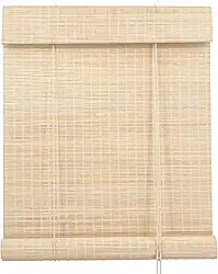 Persiana Rolo Bambu Evolux 140x160 cm Bege Fresno