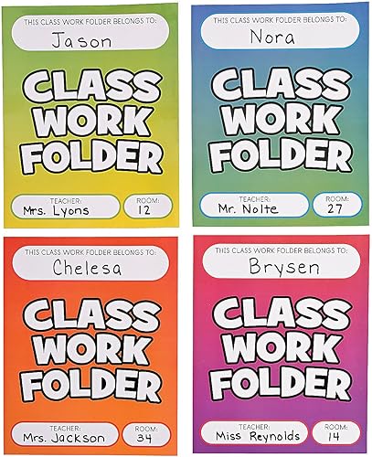 Fun Express Carpetas de bolsillo a granel – 12 carpetas de papel de clase con bolsillos a granel, mantente organizado y sobresale en la escuela –