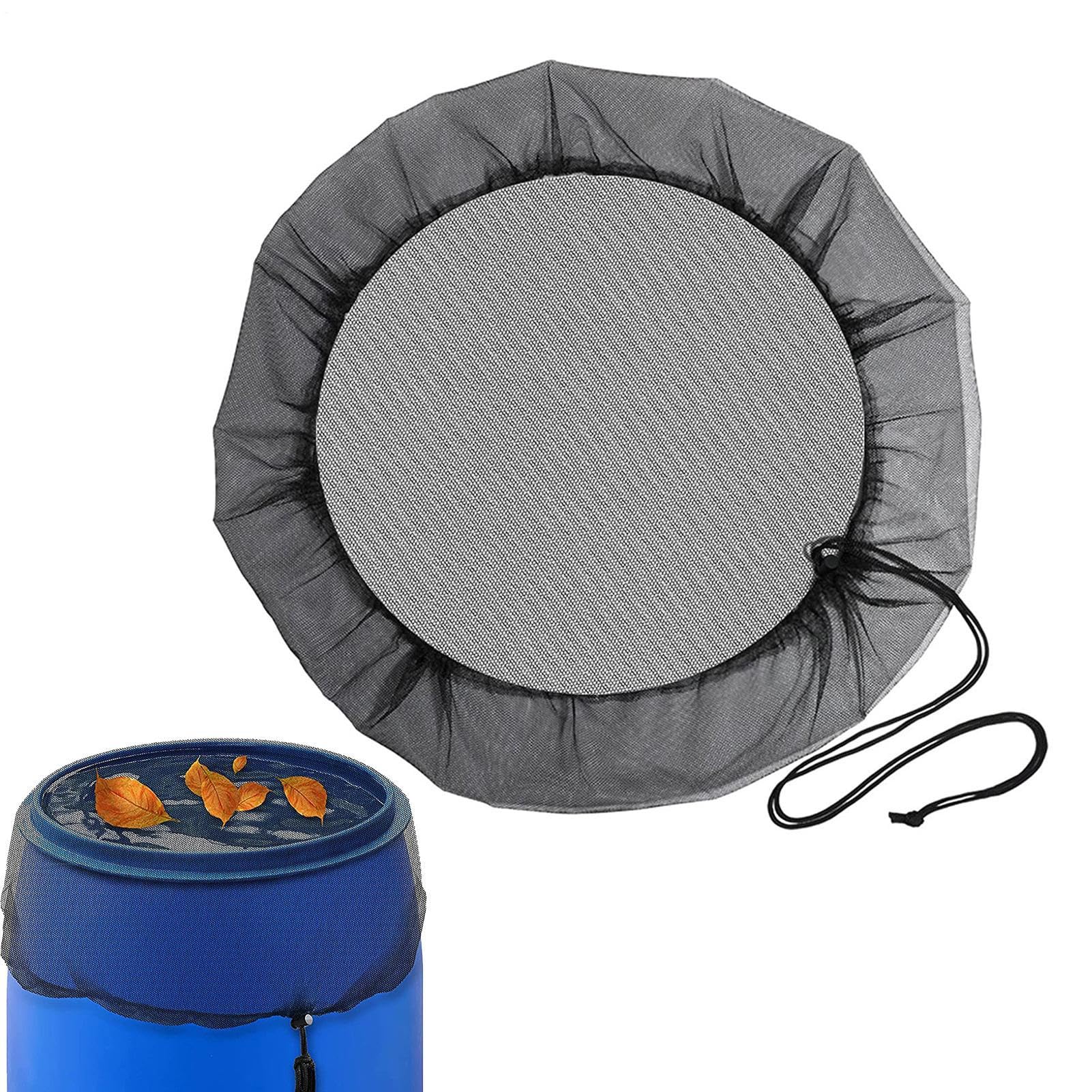 Mesh Cover For Rain Barrels, Water Butt Mesh Cover, Rain Water Collection Bucket Netting With Drawstring, Water Butt Net Anti Leaves Falling For For Home Outdoor Garden Water Catchment Bucket