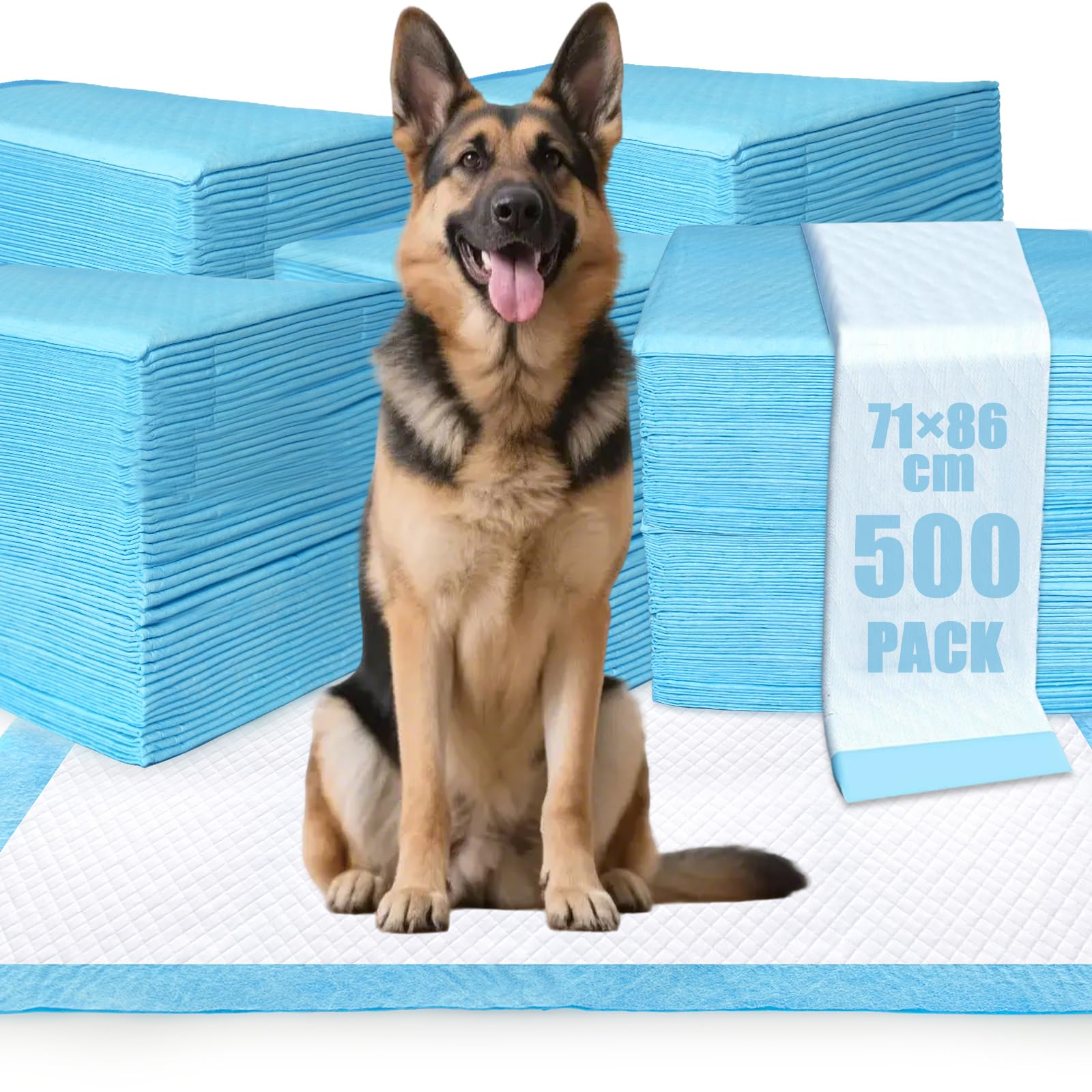 Extra Large Puppy Pads 500 Pack, 86×71cm Disposable Puppy Training Pads, Leakproof Dog Training Pads, Absorbent Cat Dog Pads for Pee with Quick-Dry Surface — image 1