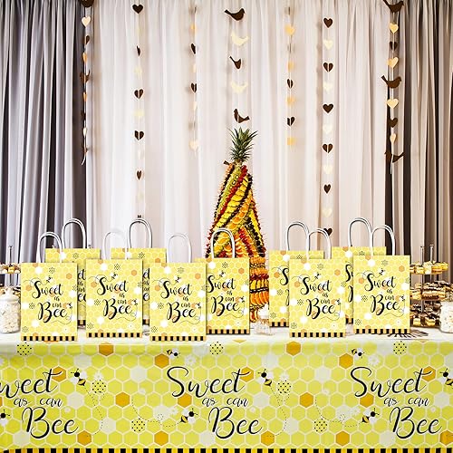 Miniatura 6 de Containlol 16 bolsas de regalo de miel de abeja, dulces como puedes, bolsas de regalo de miel con asa para suministros de fiesta de cumpleaños