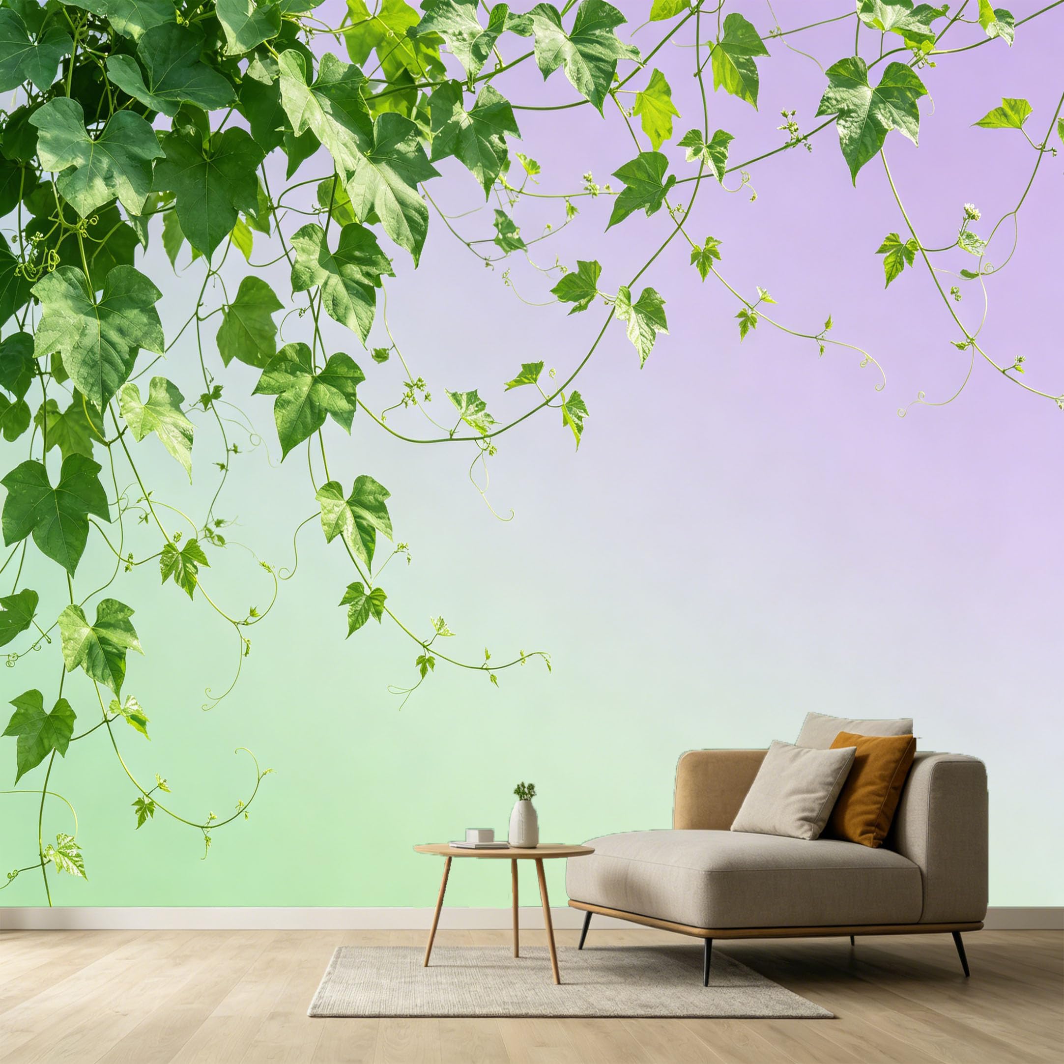 Custom Size Wall Murals Botanical Tropical Vines Watercolor Minimalist Hanging Leaves Decor SelfAdhesive Wall Fabric Removable Large Wallpaper for Photo Living Room