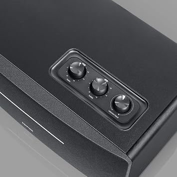 Edifier D12 Integrated Desktop Computer Speakers with Bluetooth 5.0, Wireless Stereo Tabletop Speaker 70 Watts RMS with Subwoofer Line Out, RCA, Aux Input for PC Monitor Laptop -Black