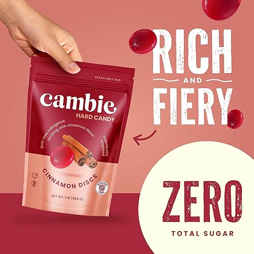 Miniatura 4 de Cambie Caramelos duros sin azúcar, 1 libra de caramelo sin azúcar envueltos individualmente, canela