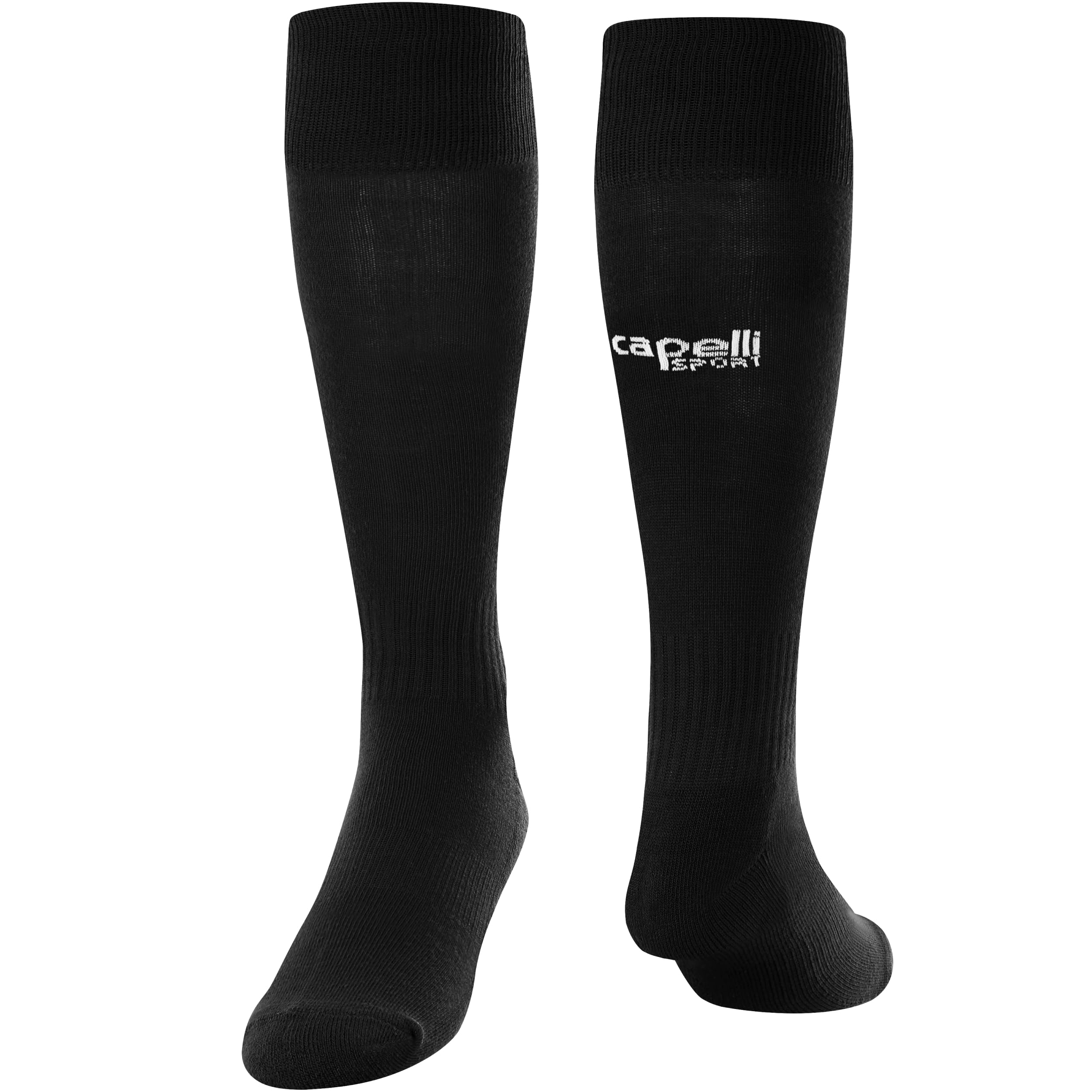 Capelli Sport Knee High Socks, Athletic Team Sports Apparel for Soccer, Football, Baseball, and Softball, Black, S