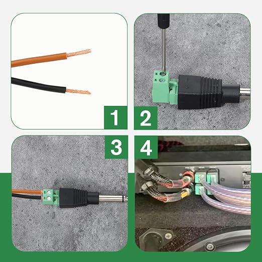 Conector de bloque de terminales de tornillo de 6.35 mm, 4 piezas miniatura 6