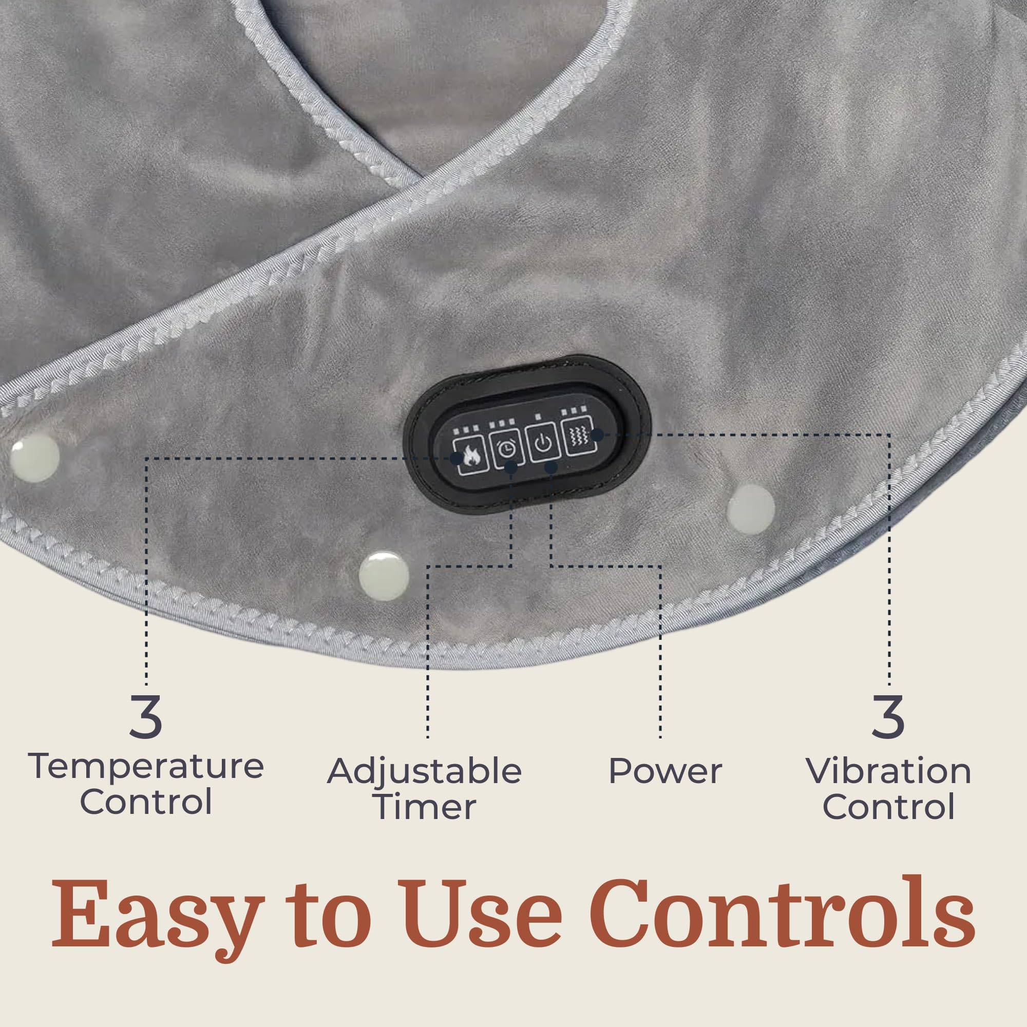 CALLIXE Thera Wrap | Coussin chauffant sans fil pour le cou, les épaules et le haut du dos | Masseur électrique cervical avec chaleur instantanée et vibrations pour soulager la douleur et la