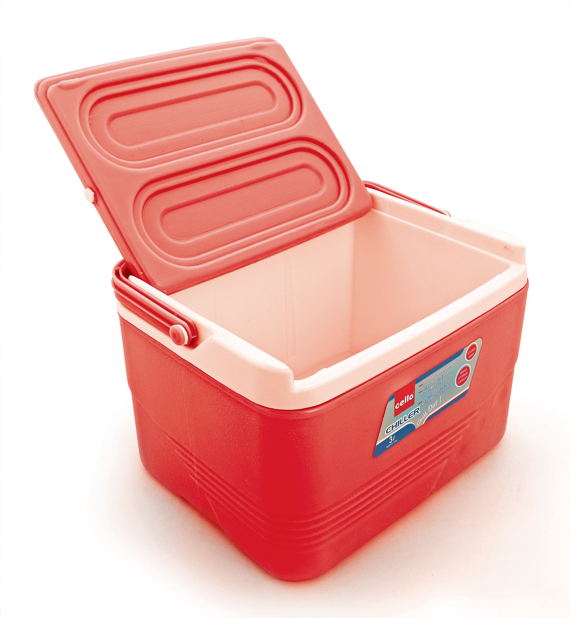 Cello Chiller Ice Box | Standard Size for Travel Party Bar Ice Cubes | Cold Drinks | Medical Purpose | 3 Litre, Red - Image 3 thumbnail