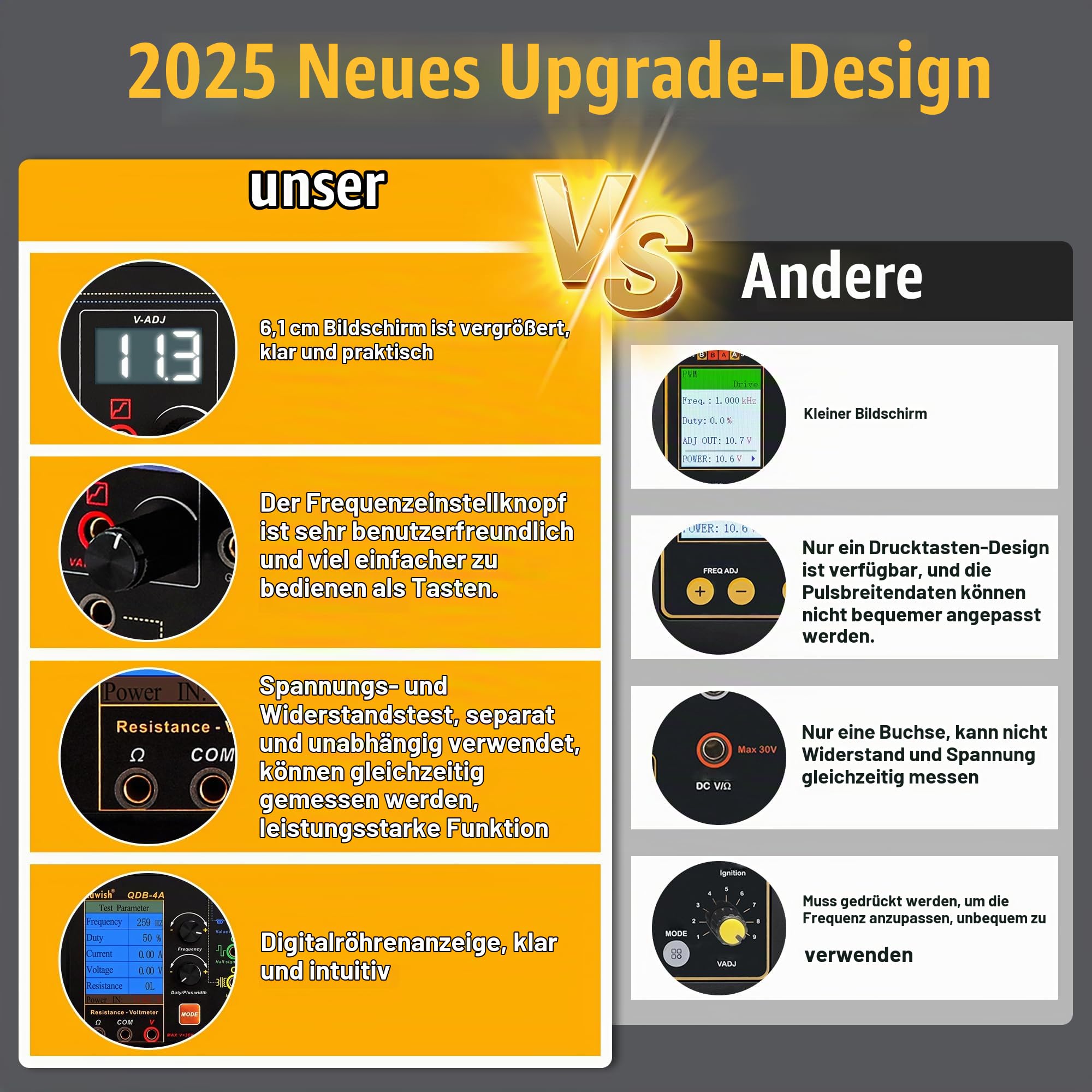 QDB-4A Zündspulen-Tester, Automobil-Aktuator-Detektor(PWM), Diagnosegerät für Einspritzventile, Magnetventile, Leerlaufschrittmotoren und Harnstoffpumpen