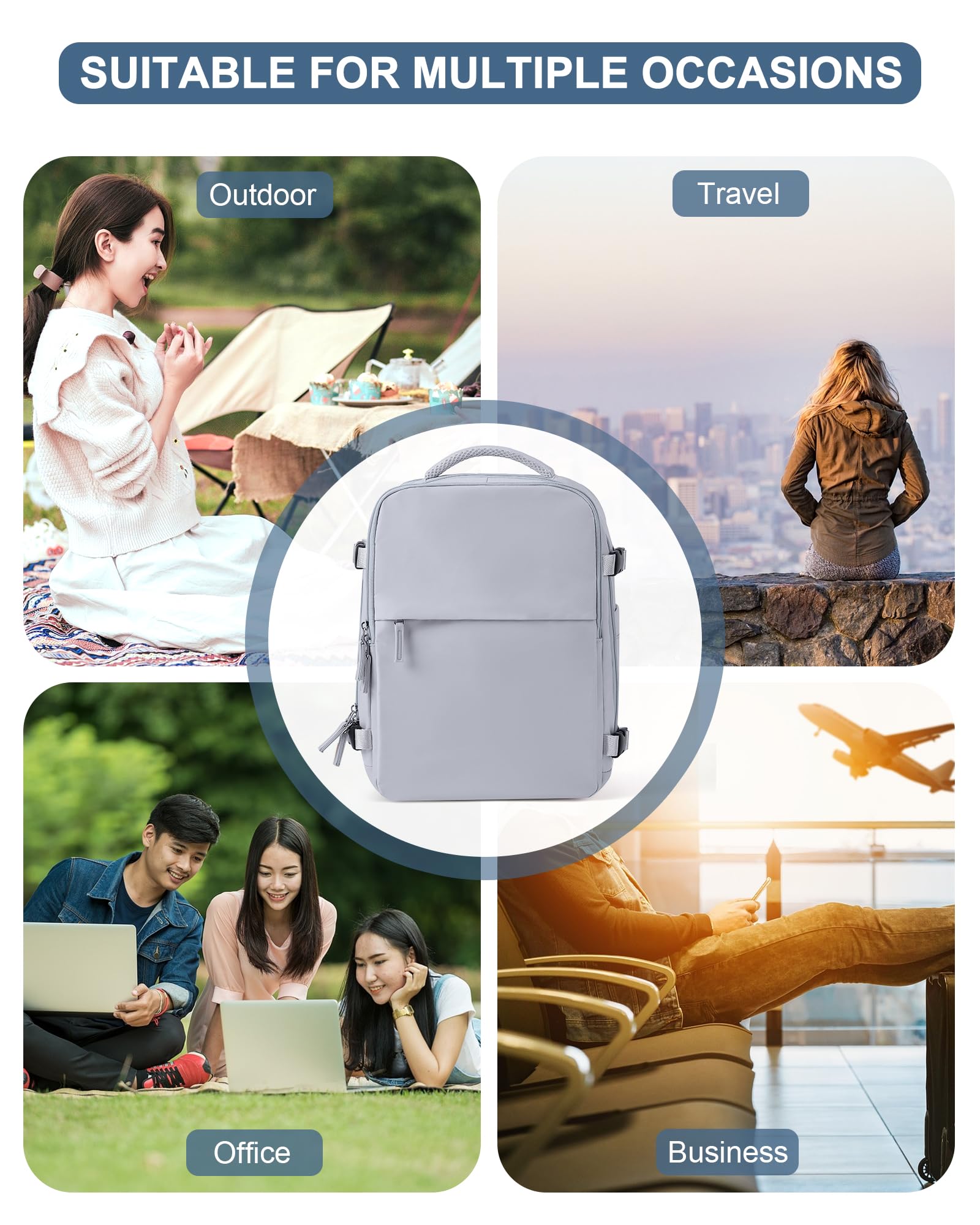 SZSYCN Borse da Cabina per Ryanair 40x20x25 Bagaglio a Mano Easyjet 45x36x20 Zaino Viaggio 40x30x20 Wizzair Zaino da Viaggio aereo Bagaglio a mano Zaino Donna Zaini Casual con scomparto per laptop