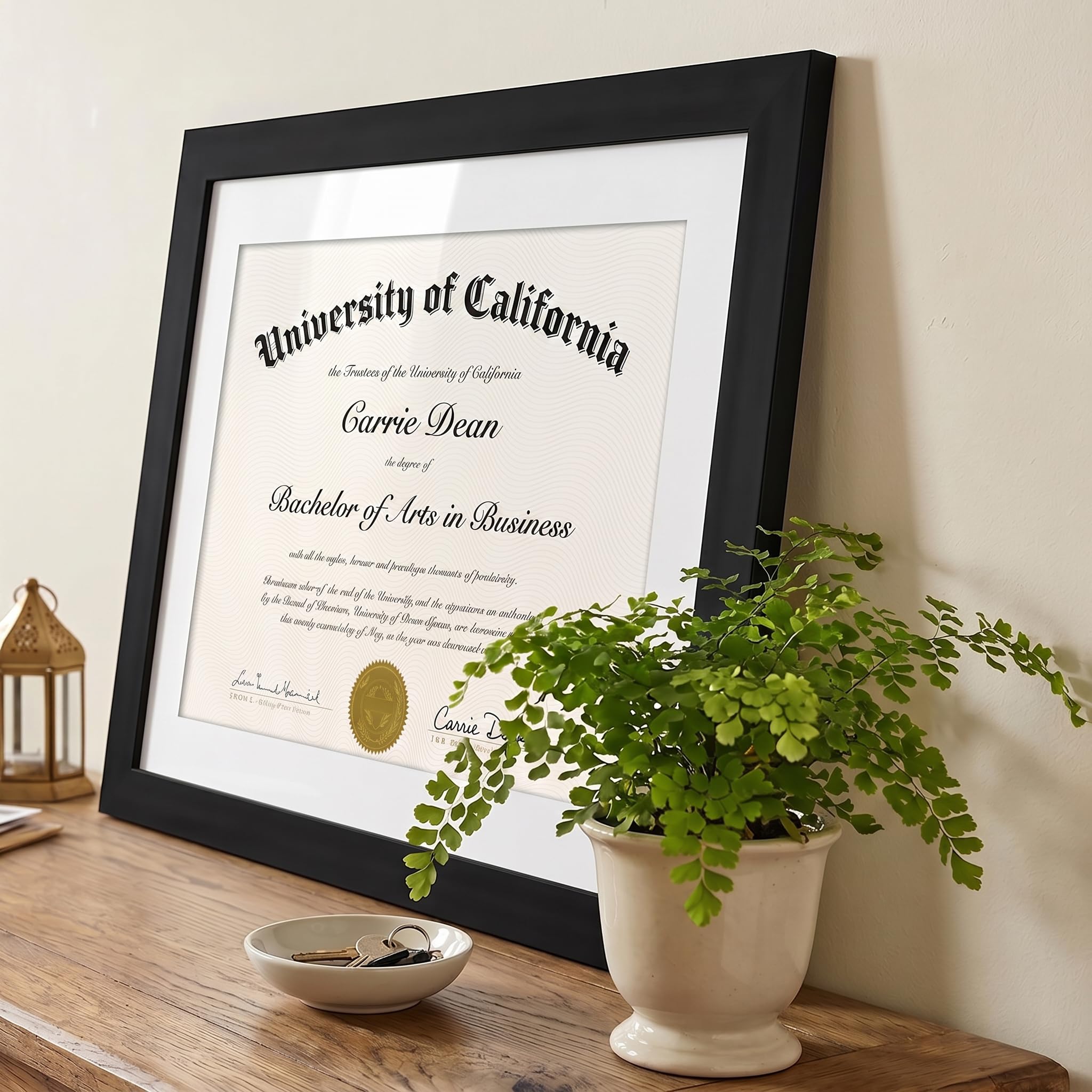 Americanflat 11x14 Diploma Frame with Shatter-Resistant Glass - Use as 8.5x11 Frame with Mat or Display 11x14 Documents Without Mat - Legacy Collection - Certificate Frames for Wall Display - Black