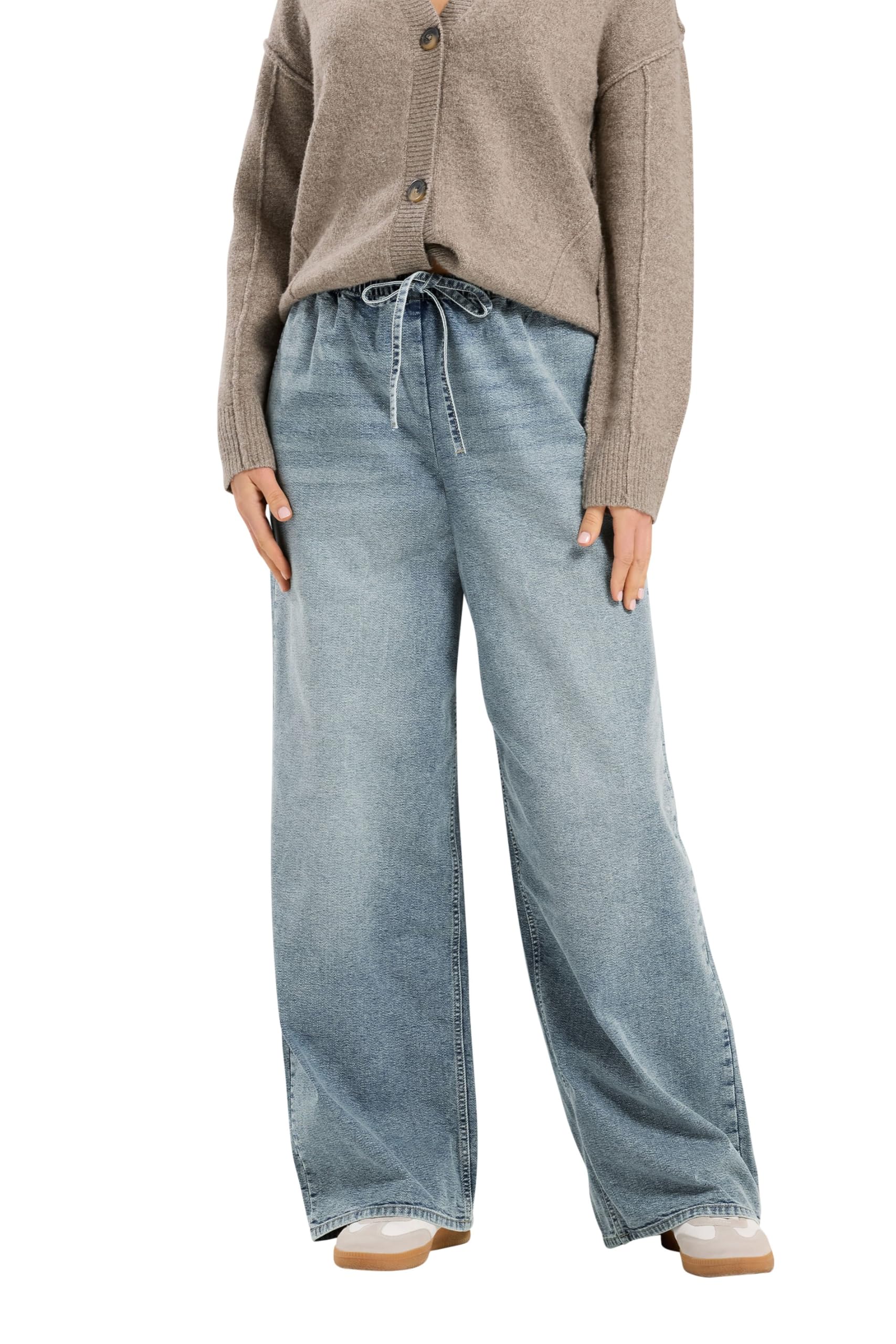 Long Tall Sally Women's Blue - Lts Tall Mid Wash Wide Leg Jeans