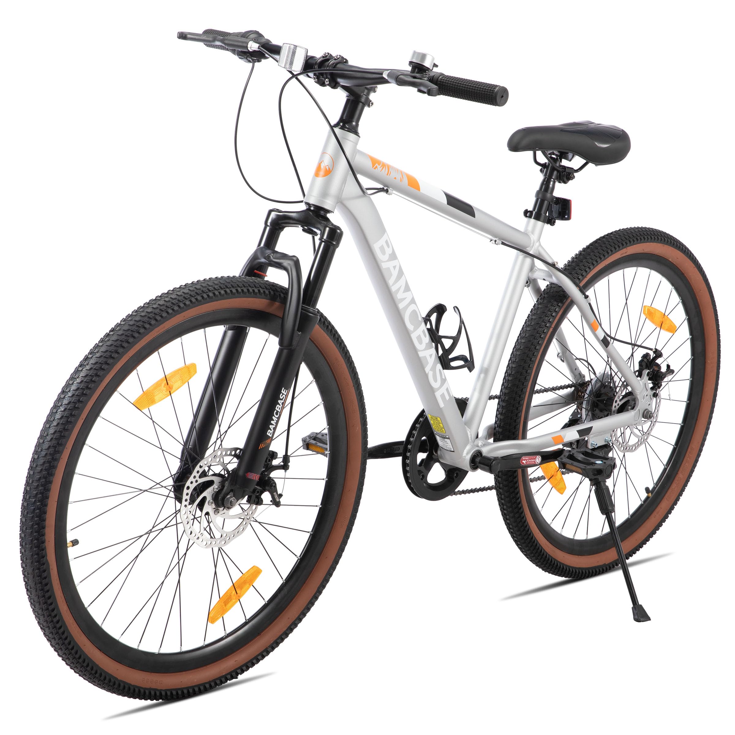 HILAND Bloomer Rower górski 26", MTB, męski i damski, 7-biegowy rower z mechanicznym hamulcem tarczowym, aluminiowa rama Hardtail, uniseks, dla dorosłych, szary